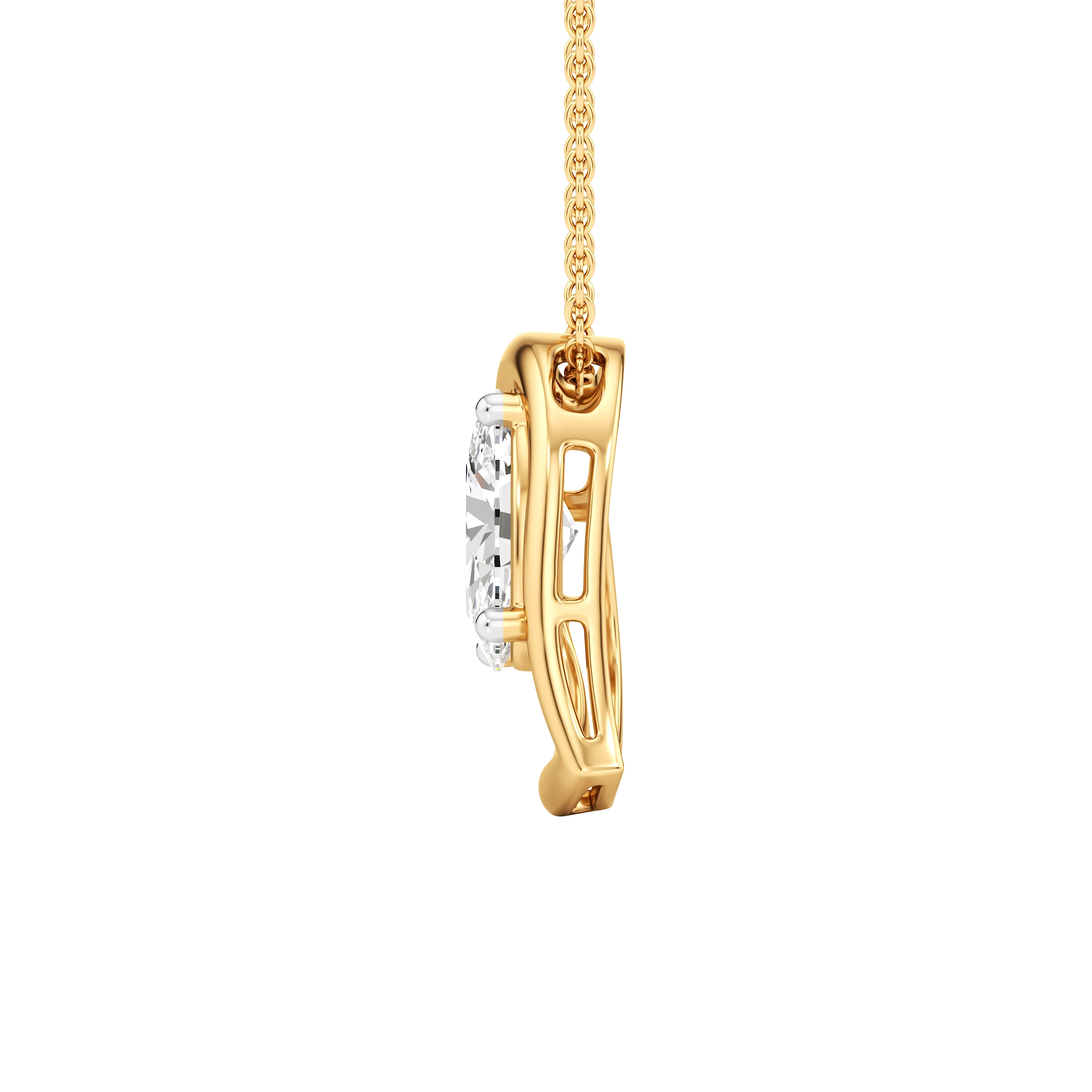 Open Heart Solitaire Pendant 4