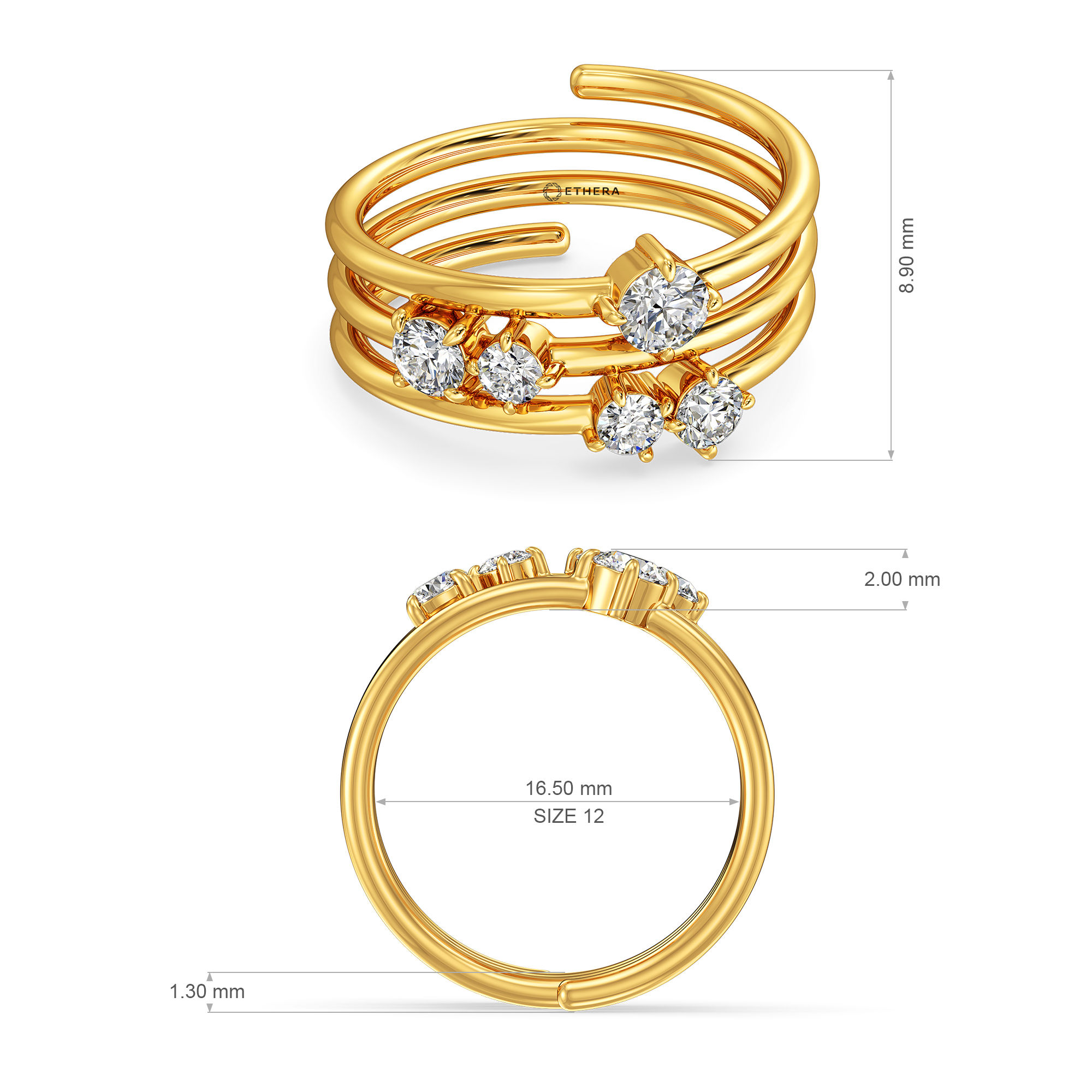 Starglow Spiral Band Ring 5