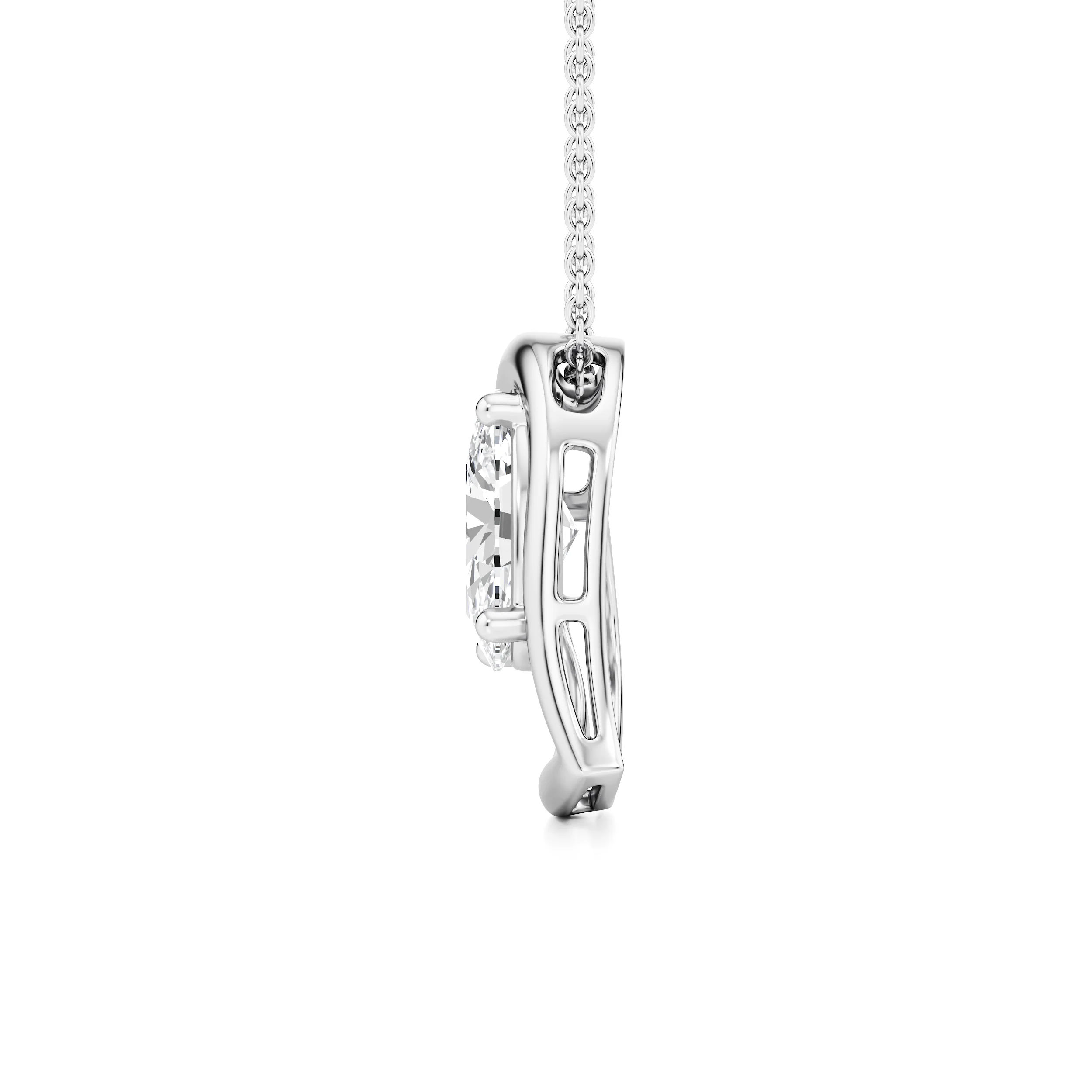 Open Heart Solitaire Pendant 7