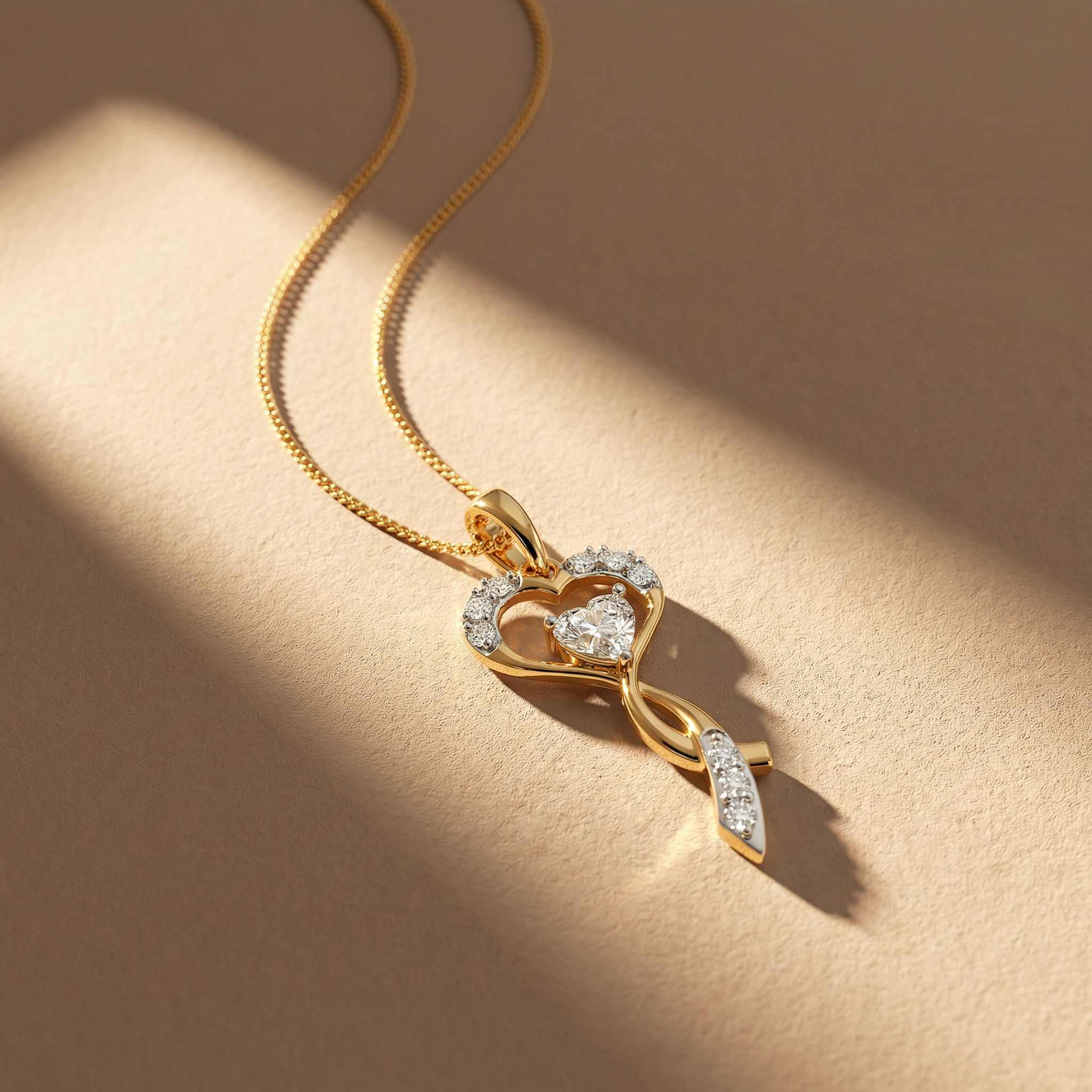 Twirlheart Solitaire Pendant 2