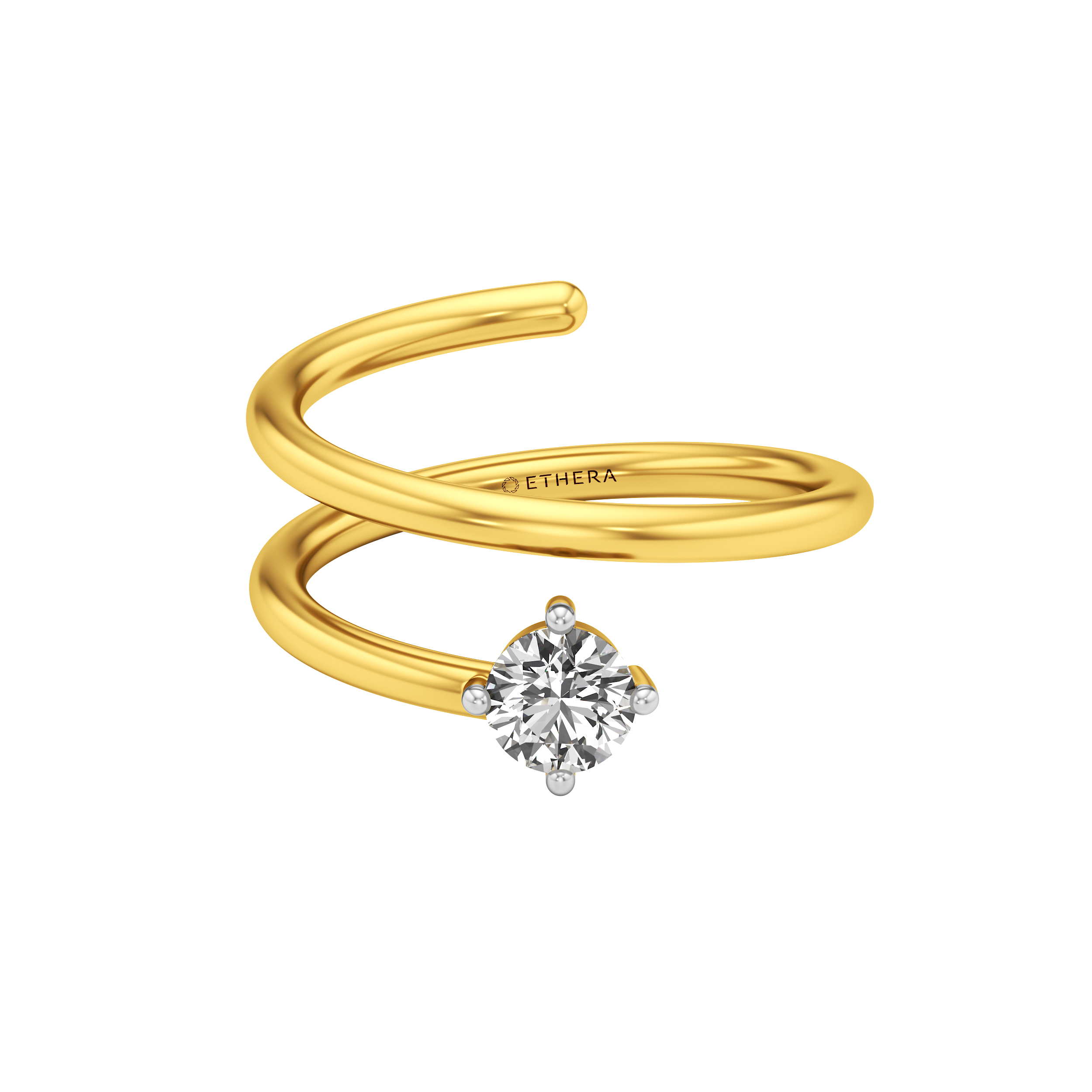 Spiral Solitaire Bypass Ring 0