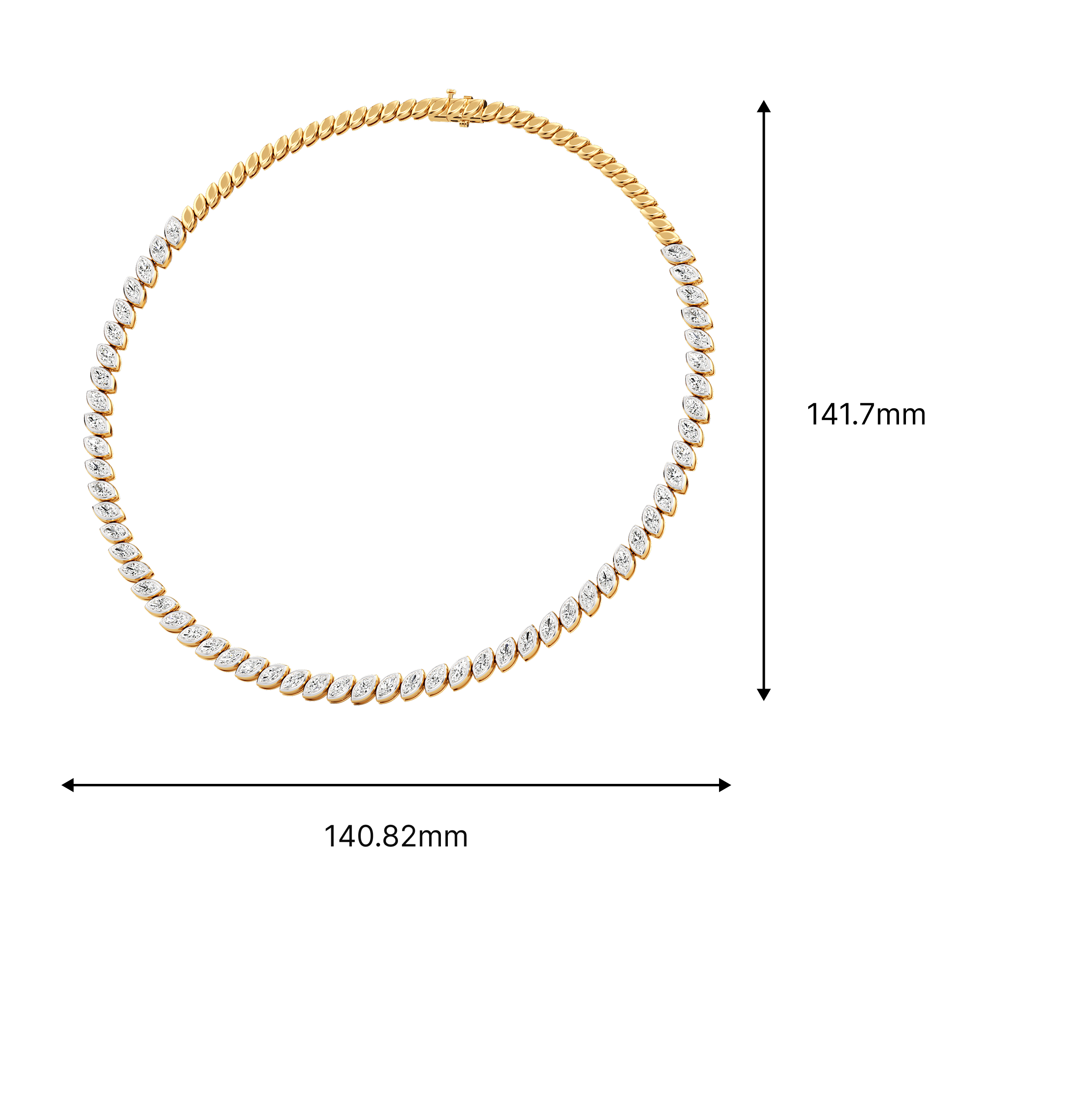Marquise Line Tennis Necklace 4