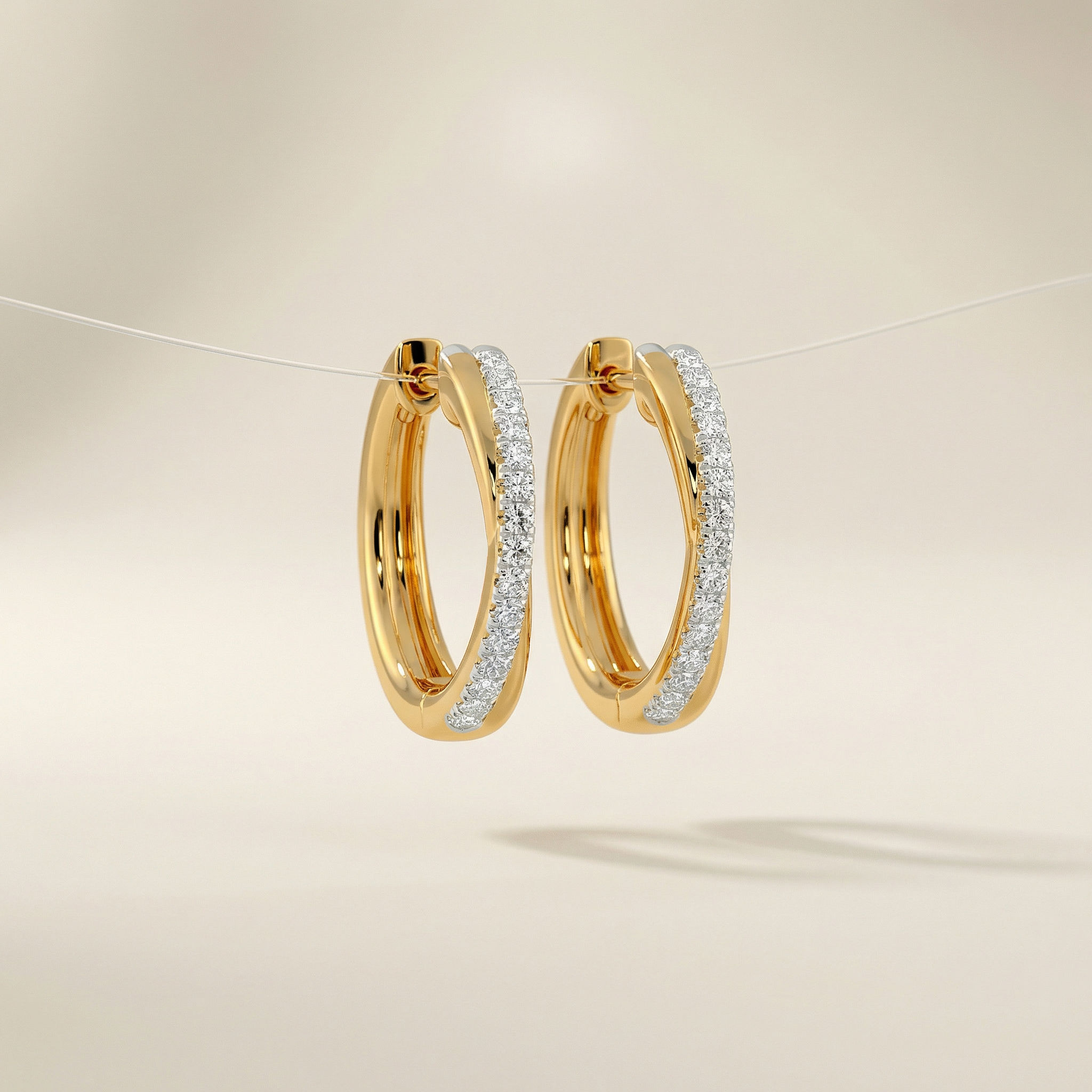 Diamond Crossroads Hoop Earrings 2