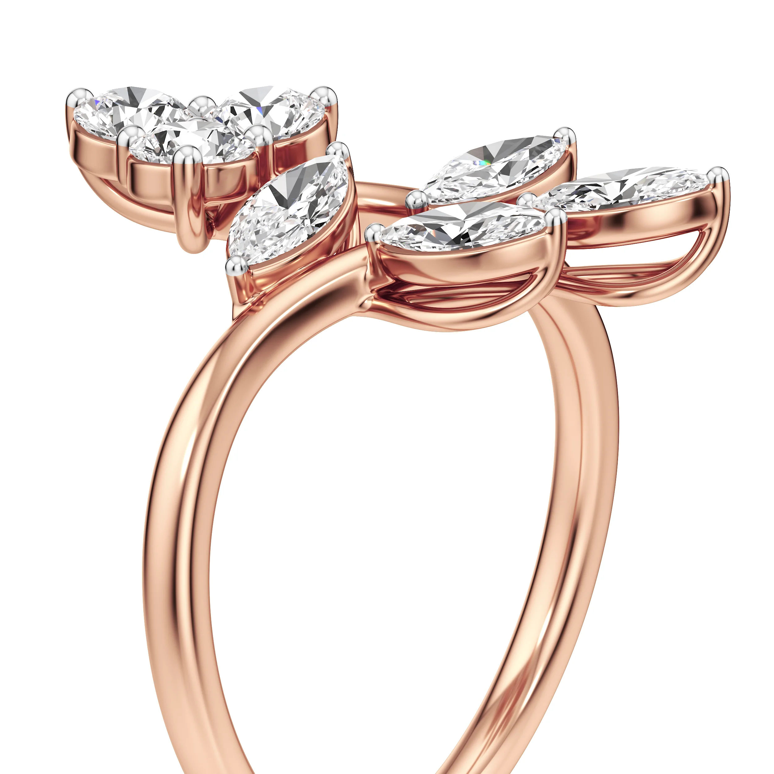 Lustre Leaf Diamond Ring 18