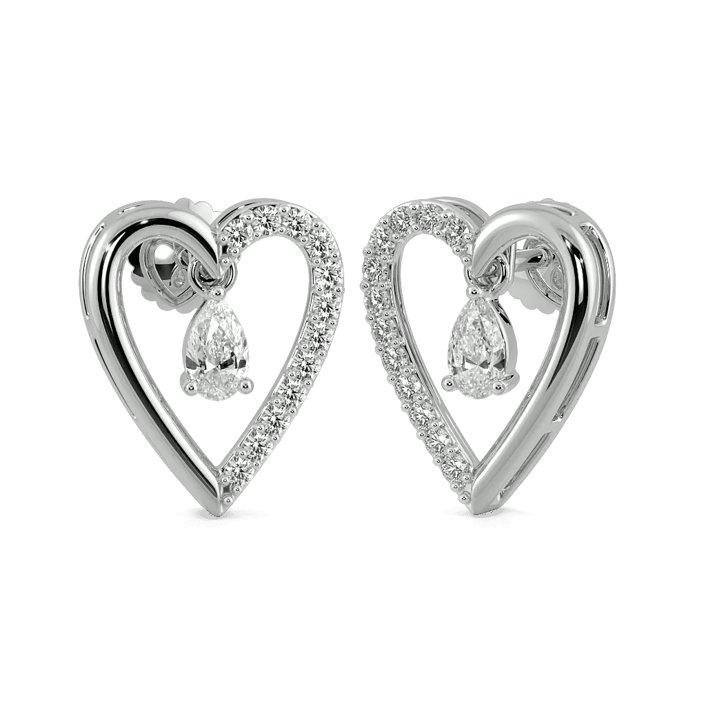 Dewdrop Heart Studs