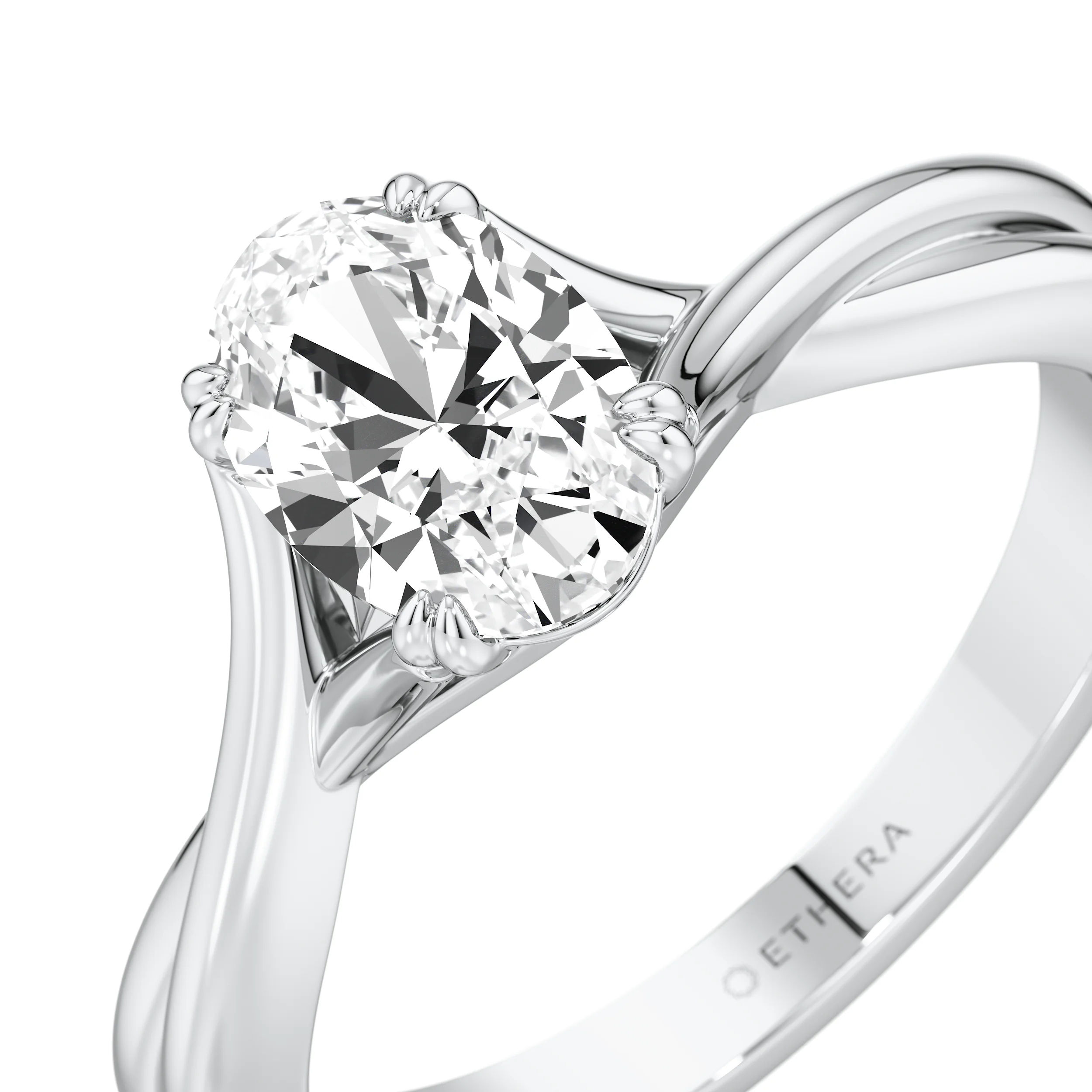 Ribbon Curve Oval Ring 7