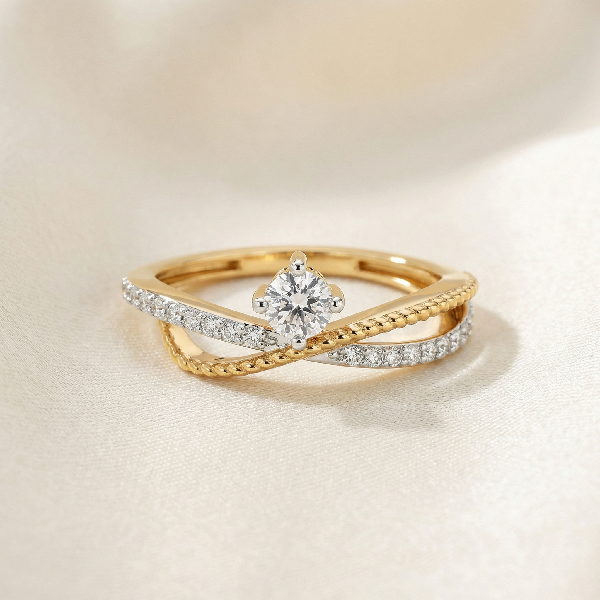 Infinity Crossover Solitaire Ring 2