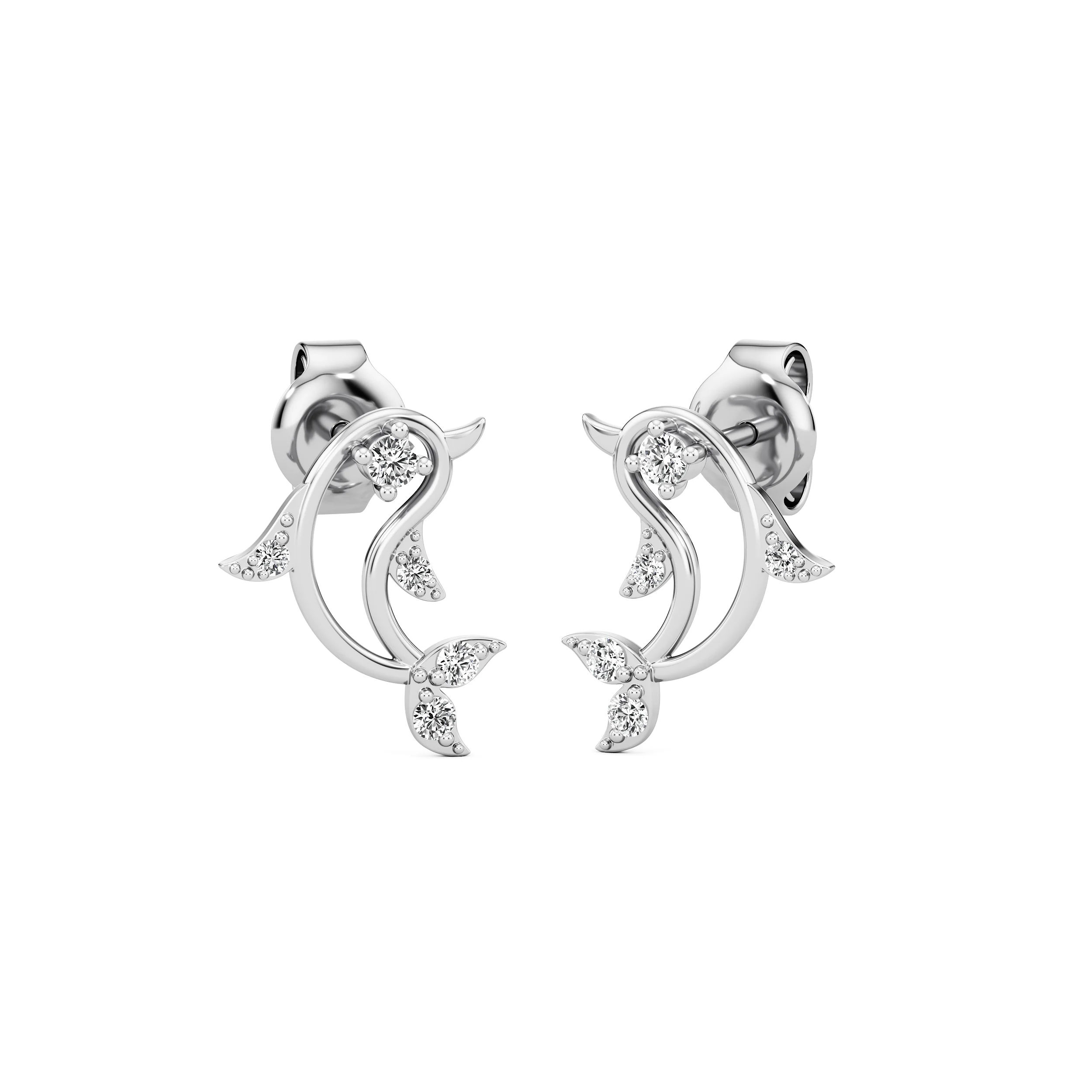 TwirlLeaf Diamond Studs 2