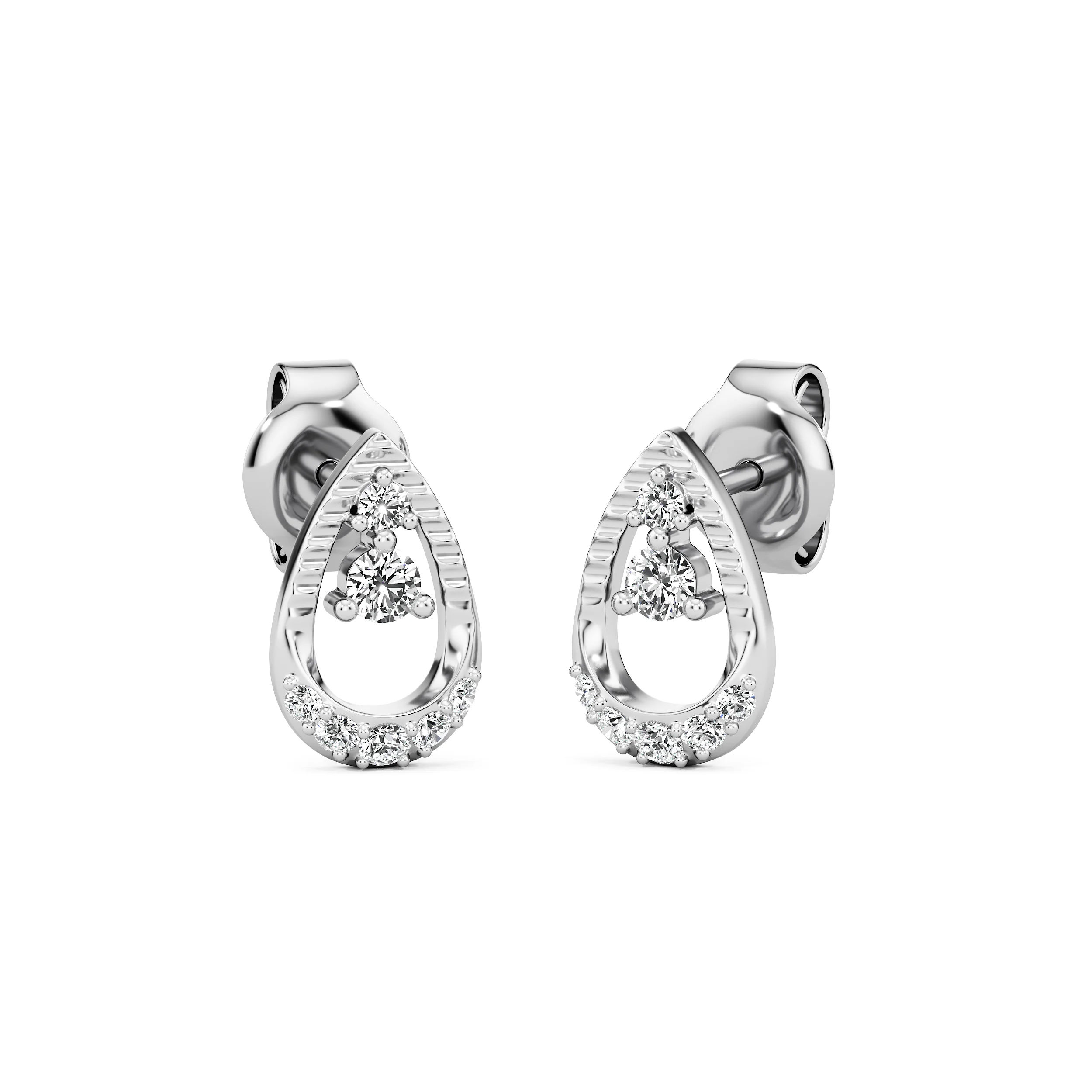 Dewdrop Trio Diamond Studs 2