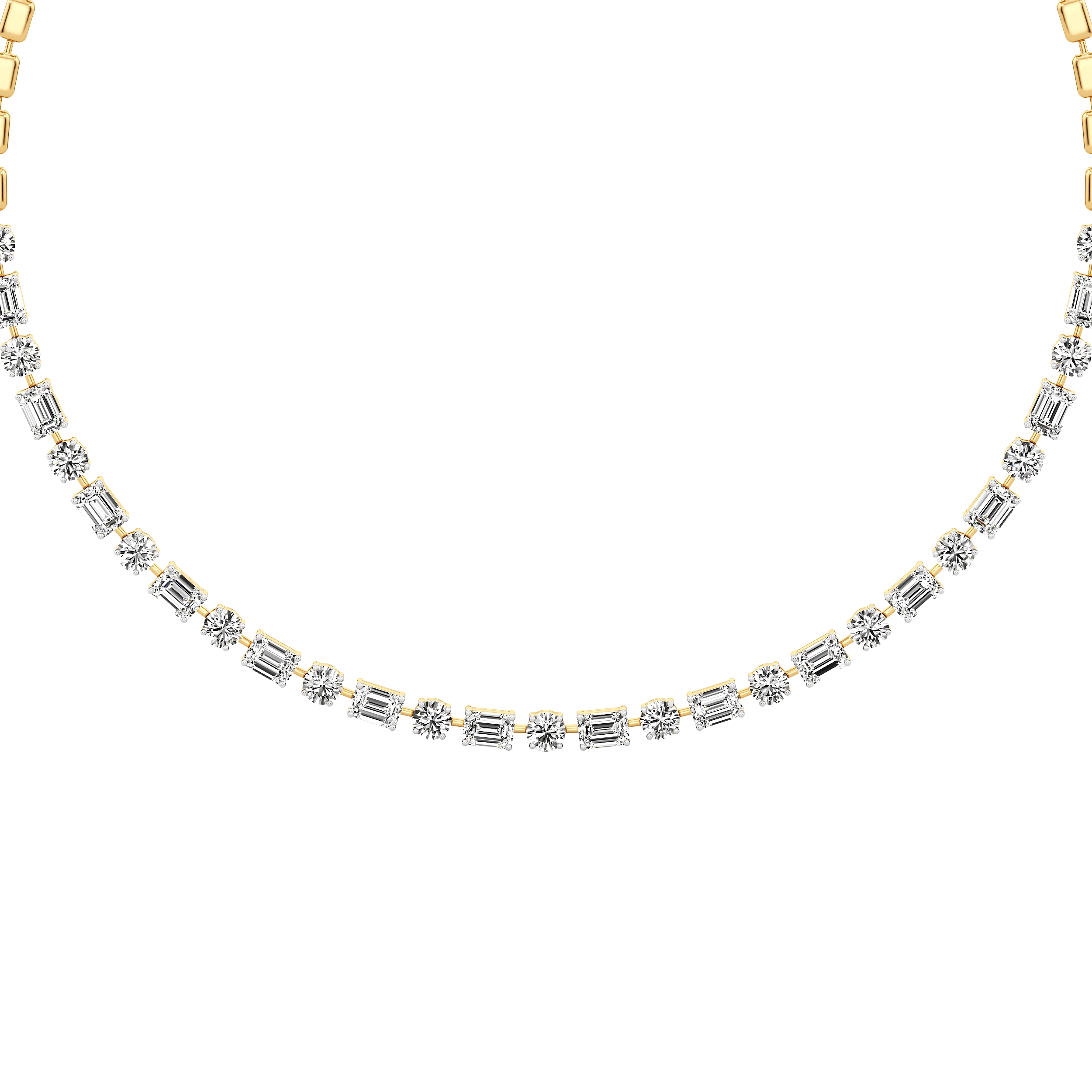 Prismatic Blocks Tennis Necklace