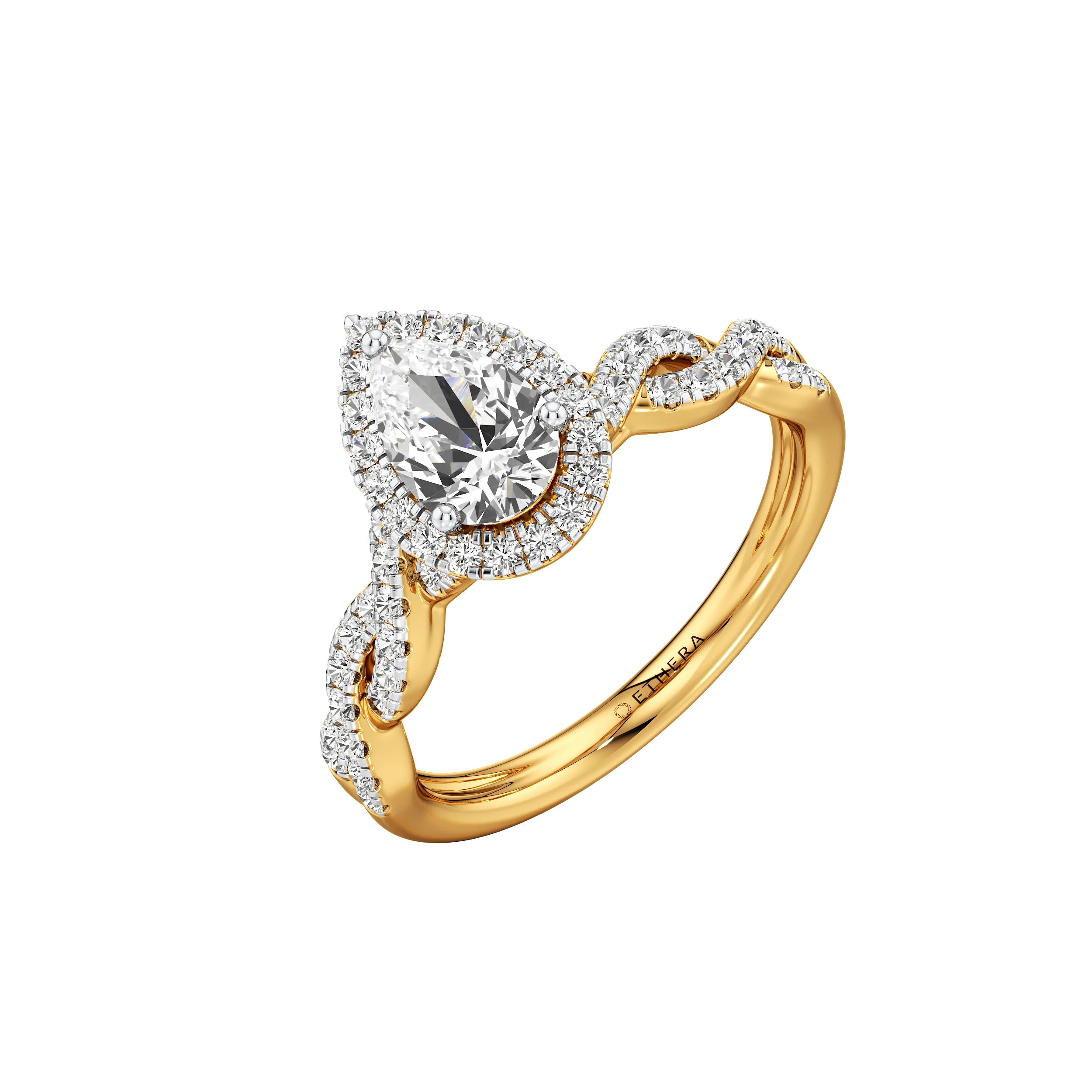 Luminous Twist Solitaire Ring