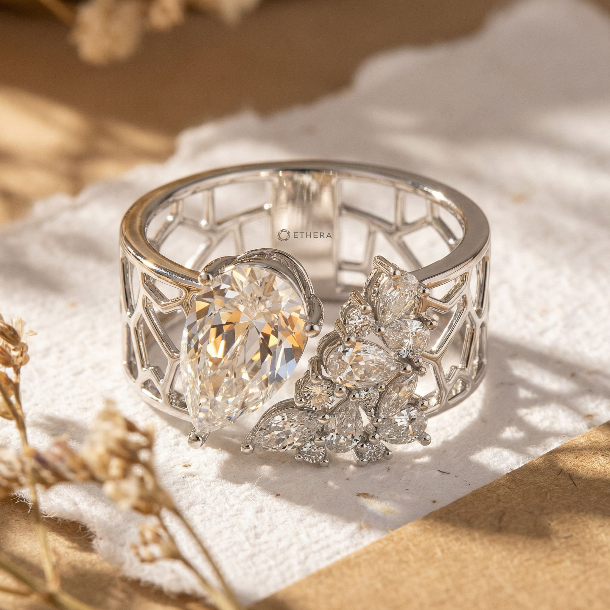 Mosaic Lace Cocktail Ring 2