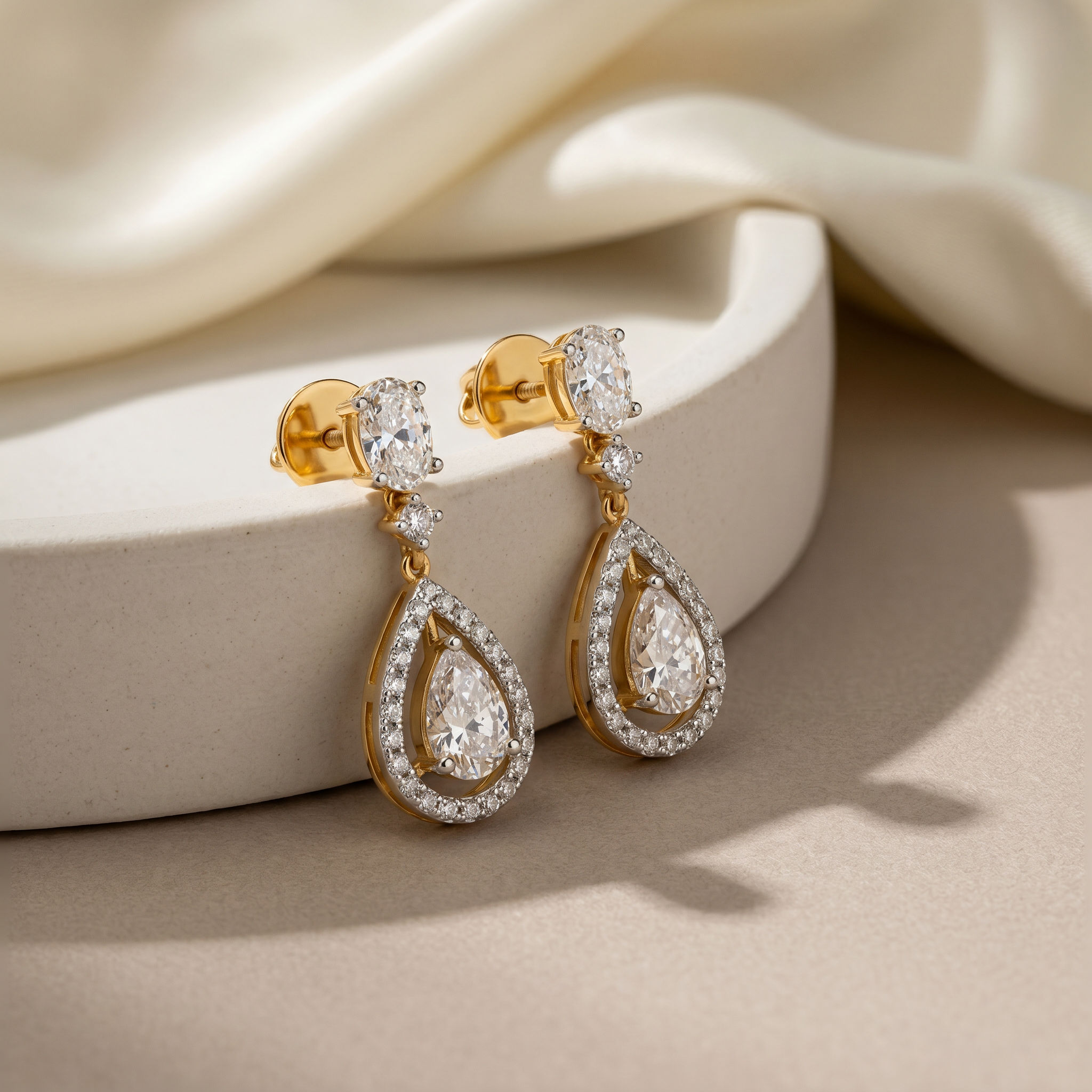 Celeste Drop Diamond Earrings 2