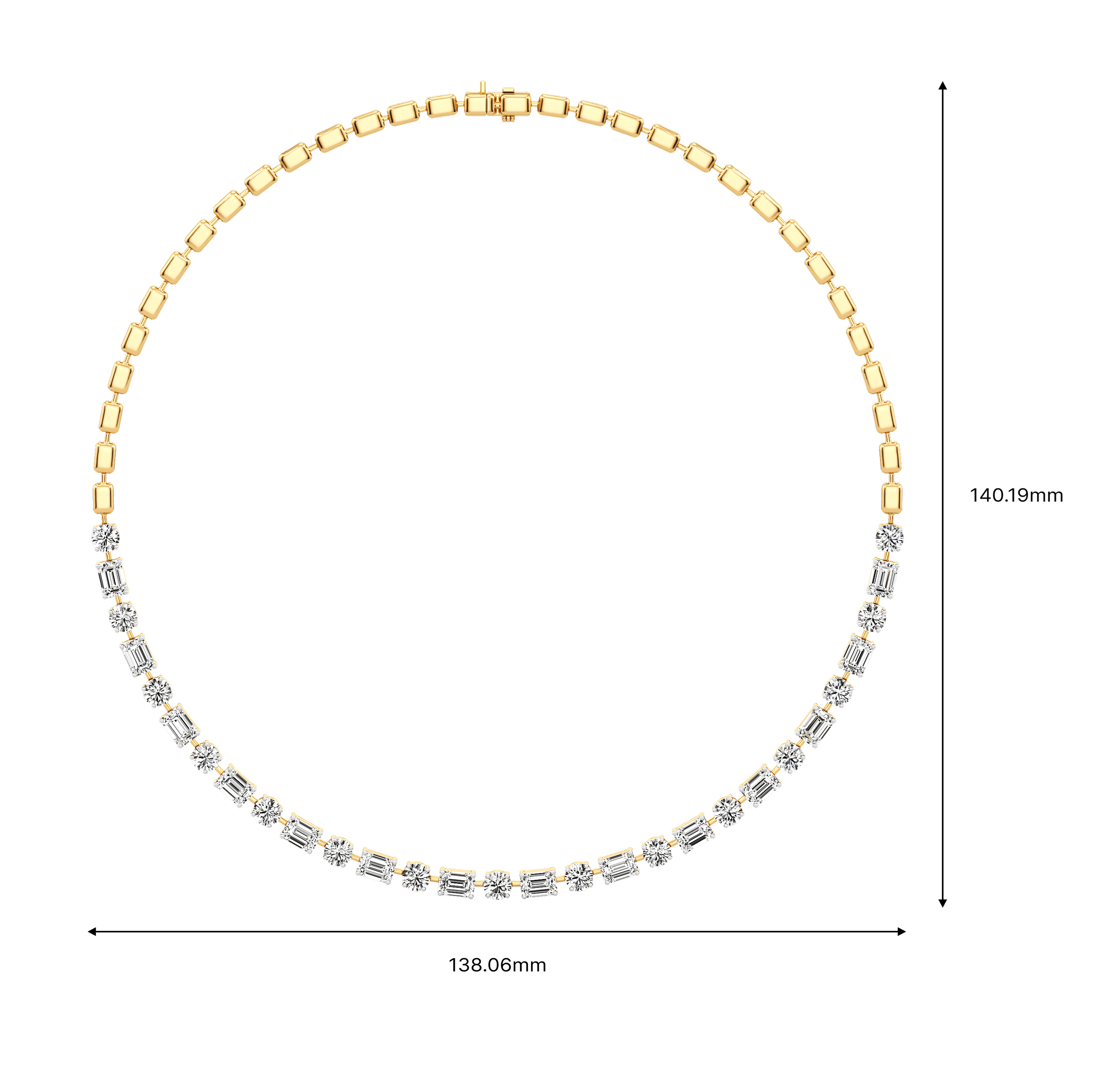 Prismatic Blocks Tennis Necklace and earrings 8
