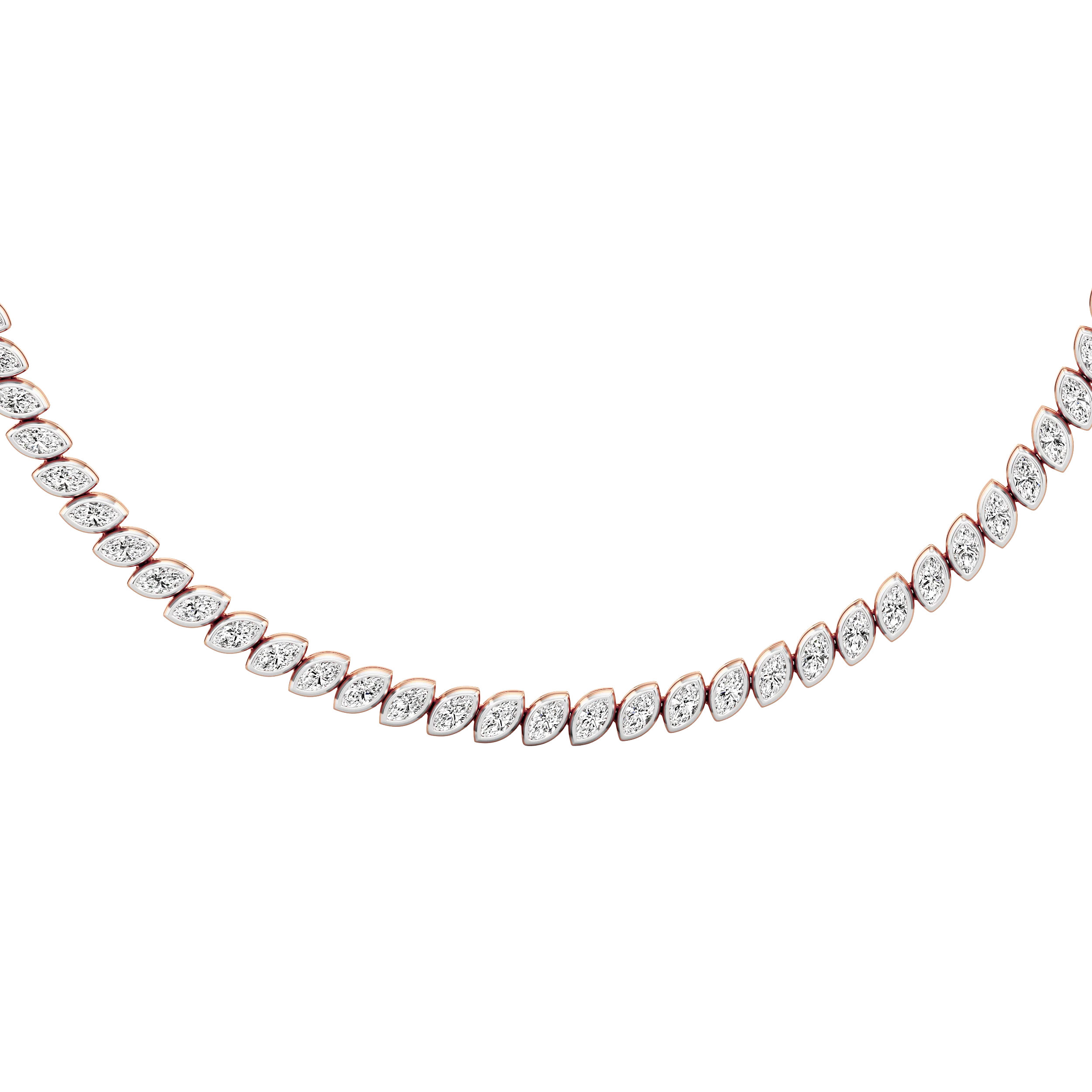 Marquise Line Tennis Necklace 10