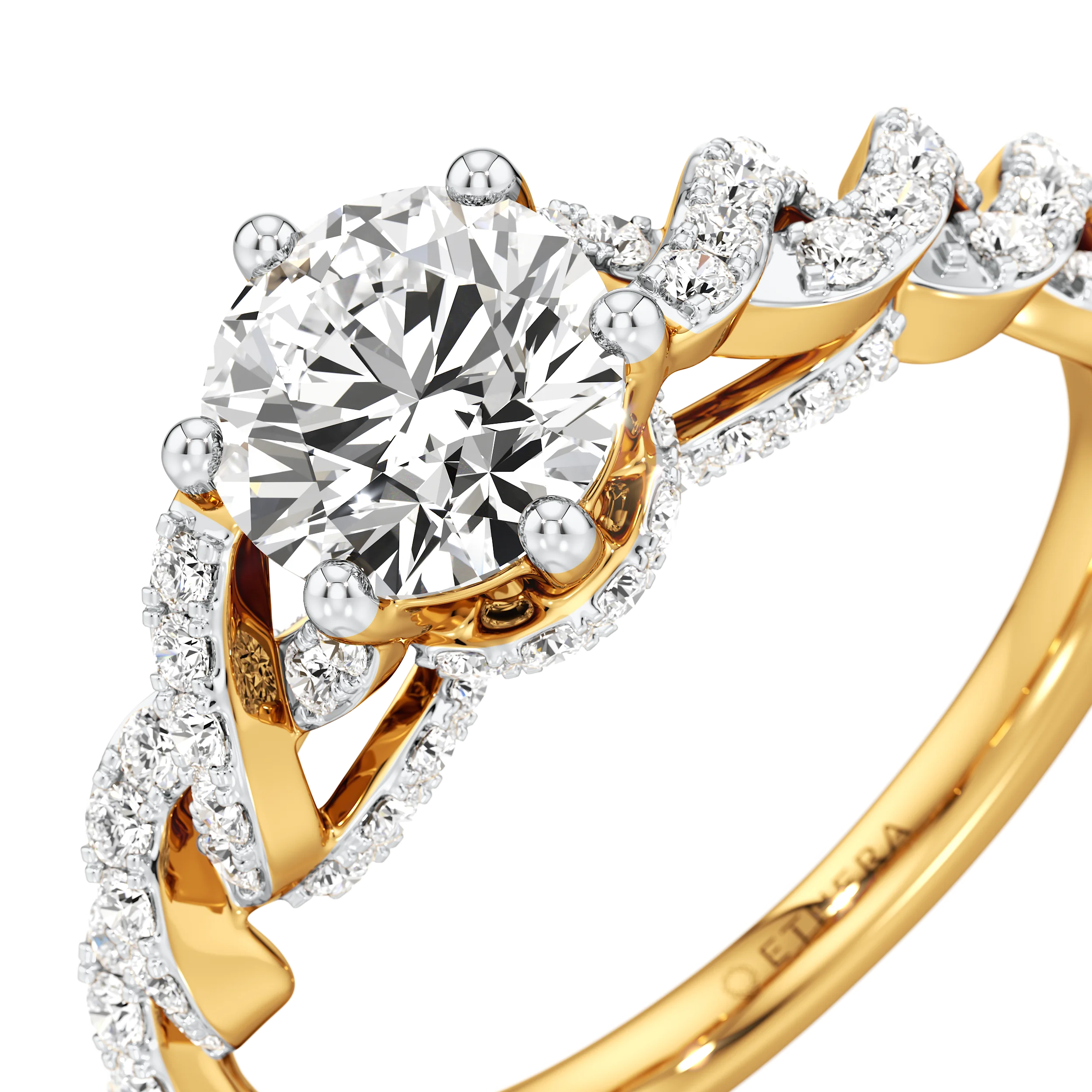 Radiant Twist Solitaire Ring 3