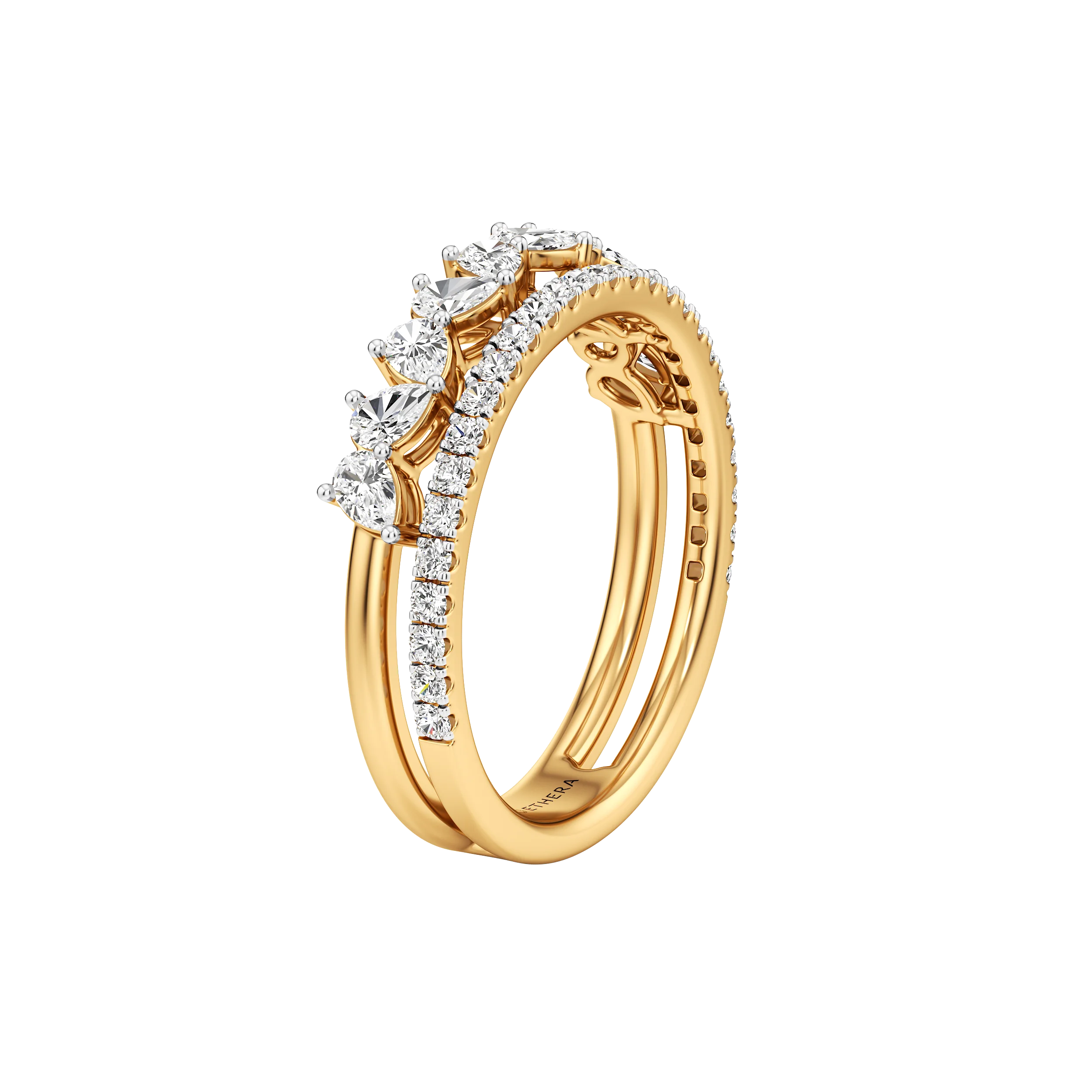 Twin Radiance Pear Diamond Ring Set 5