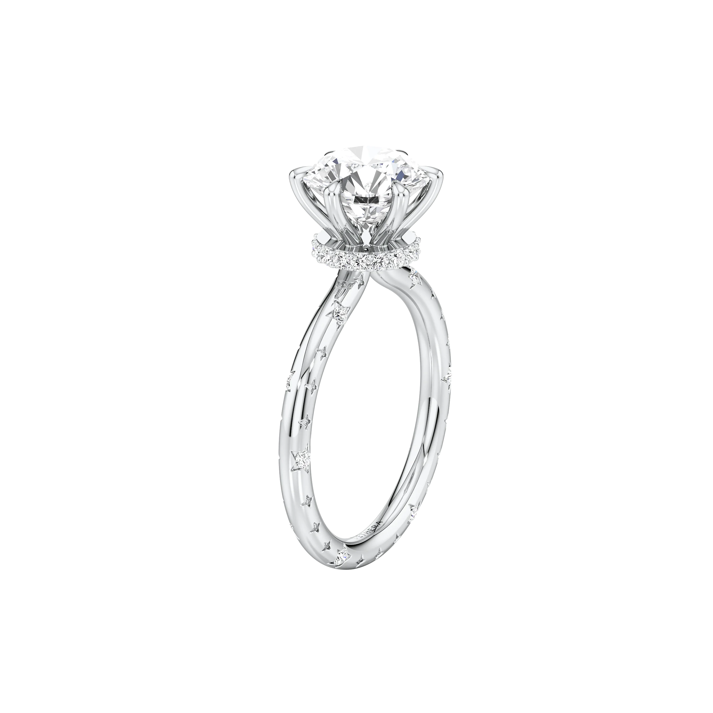 Starlit Eclipse Solitaire Ring 10