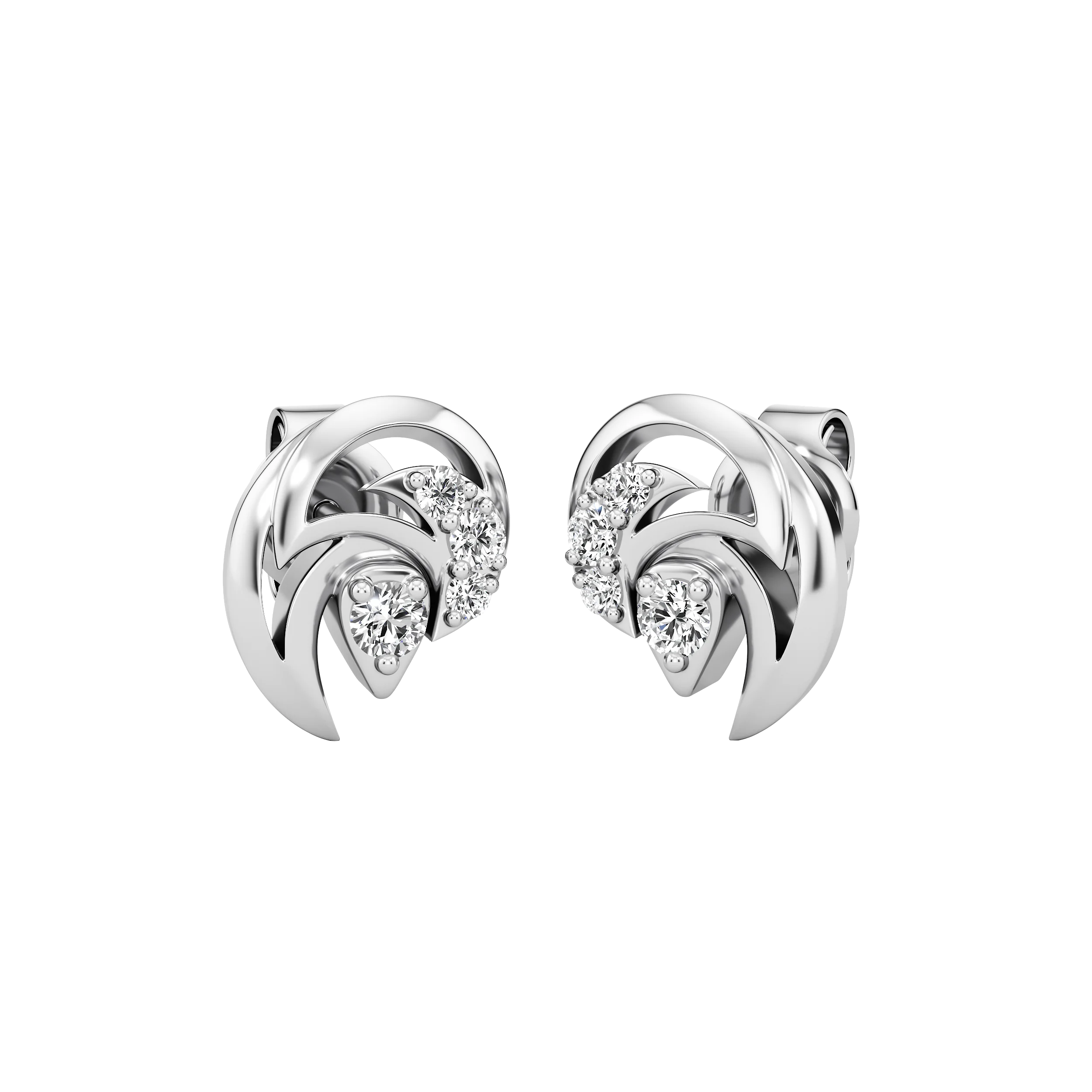 Auric Swirl Diamond Earrings 3
