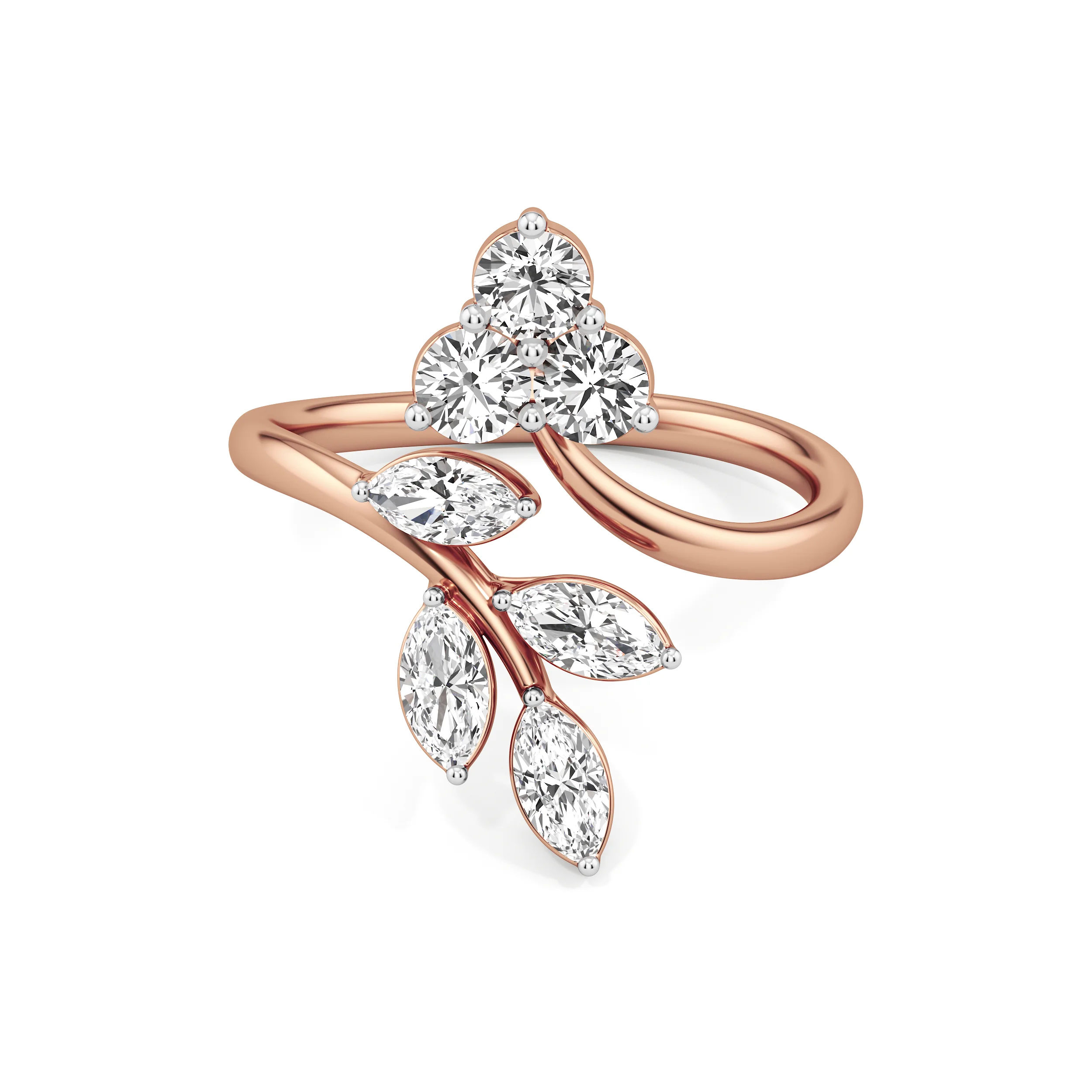 Lustre Leaf Diamond Ring 13