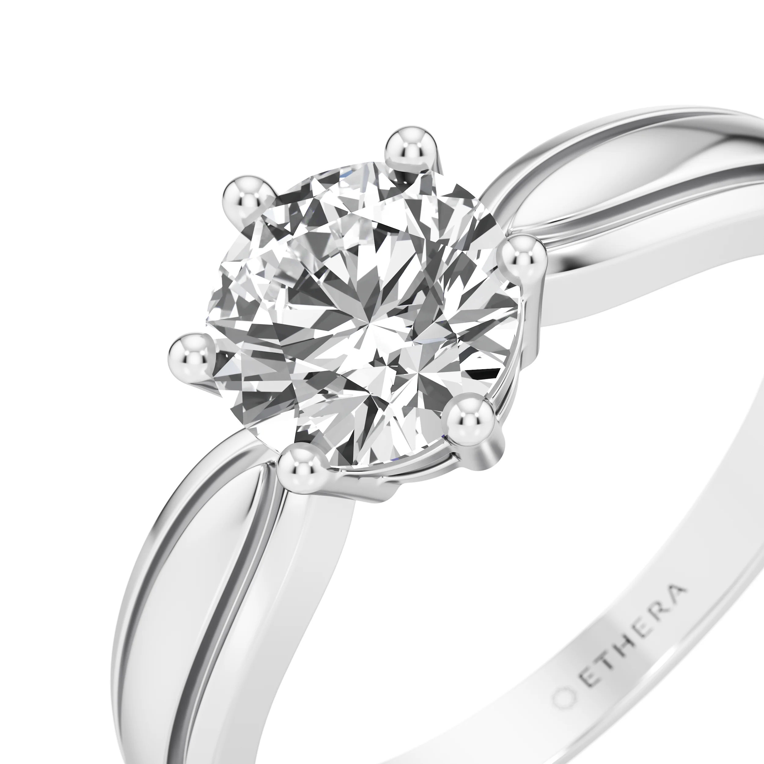 Sculpt Crest Solitaire Ring 6