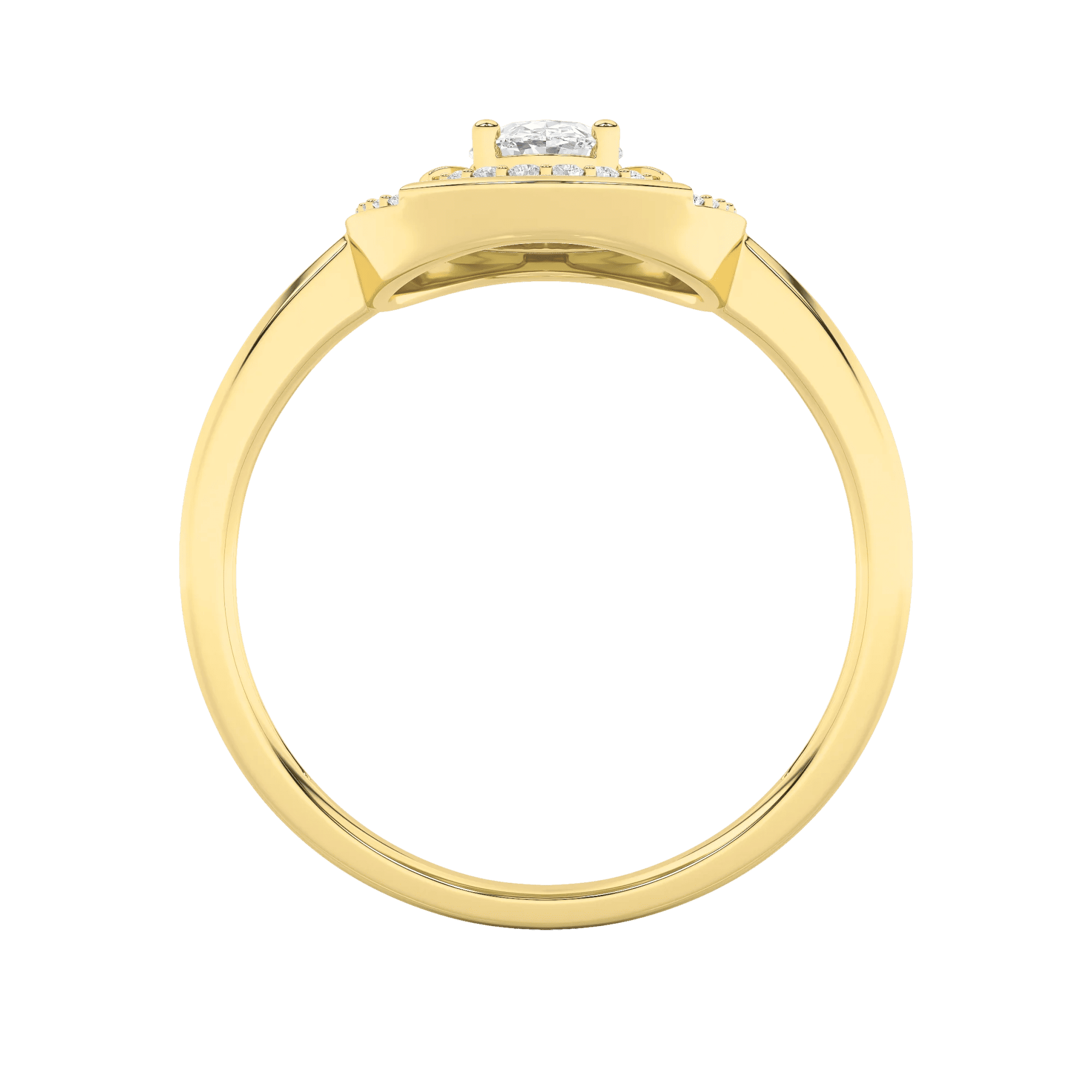 Halo Empress Solitaire Ring 4