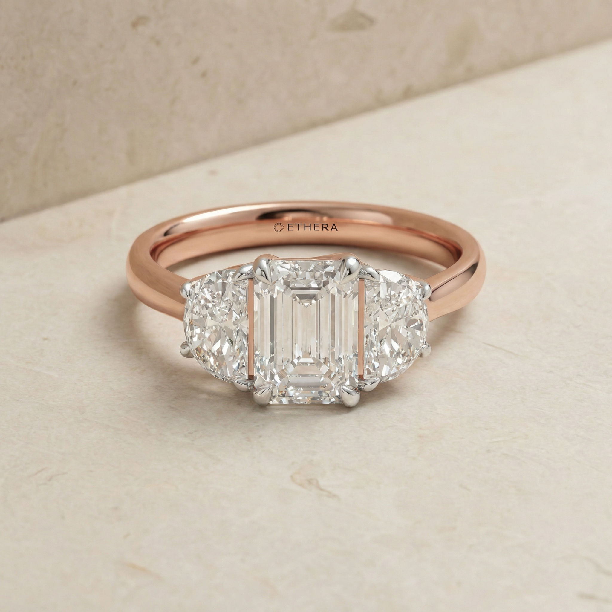 Tri Lumiere Three Stone Ring 2