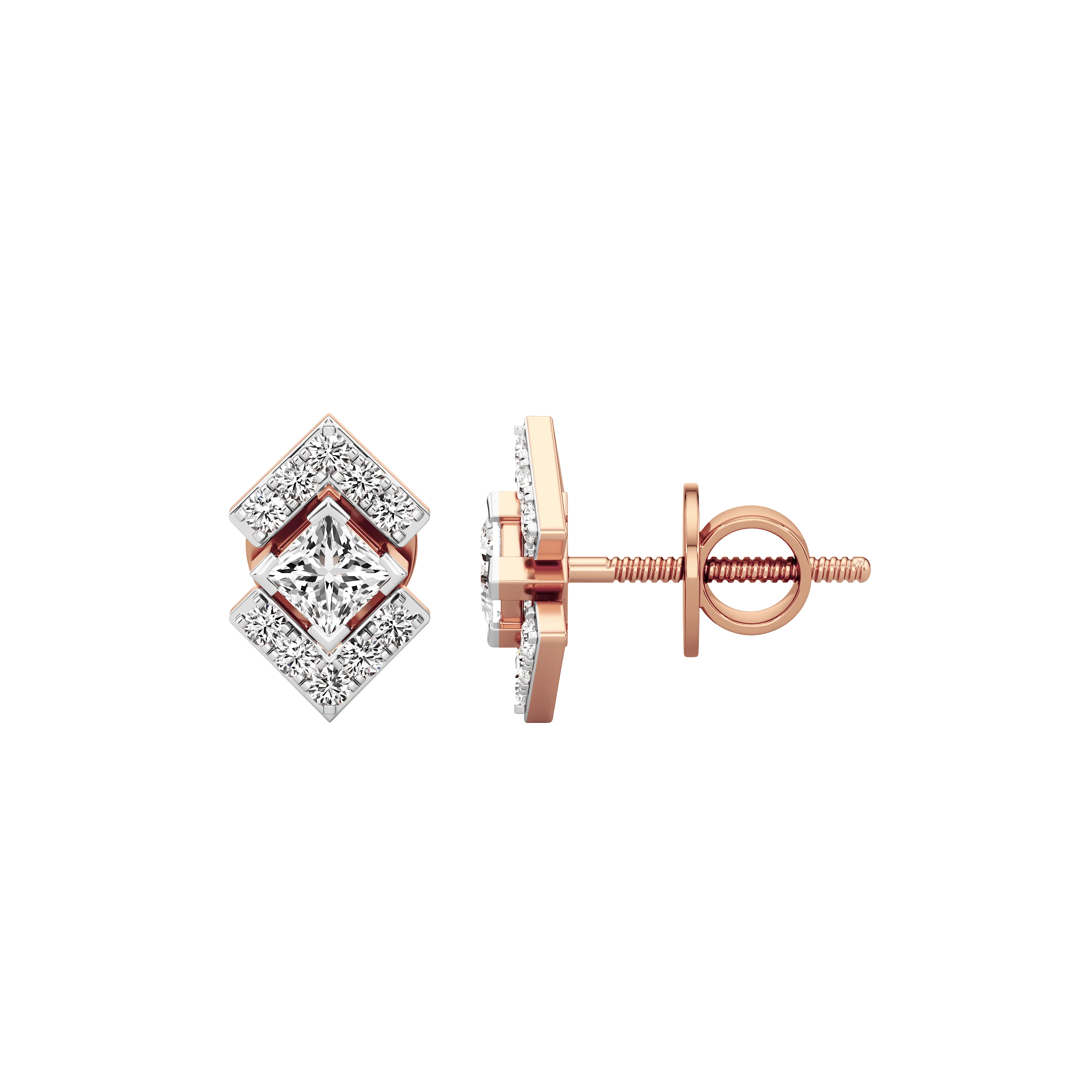 Prismic Frame Diamond Studs 5