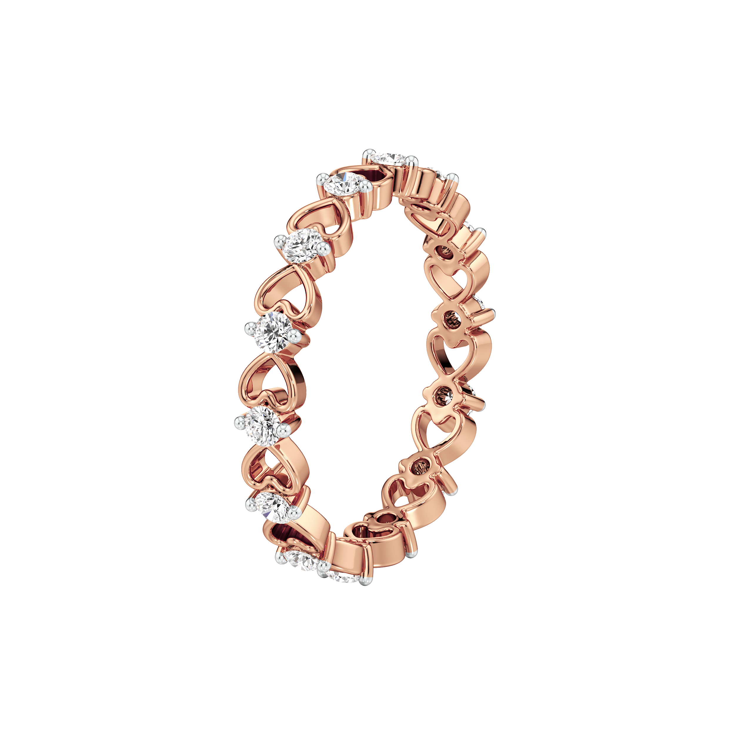 Linked Hearts Diamond Band 14
