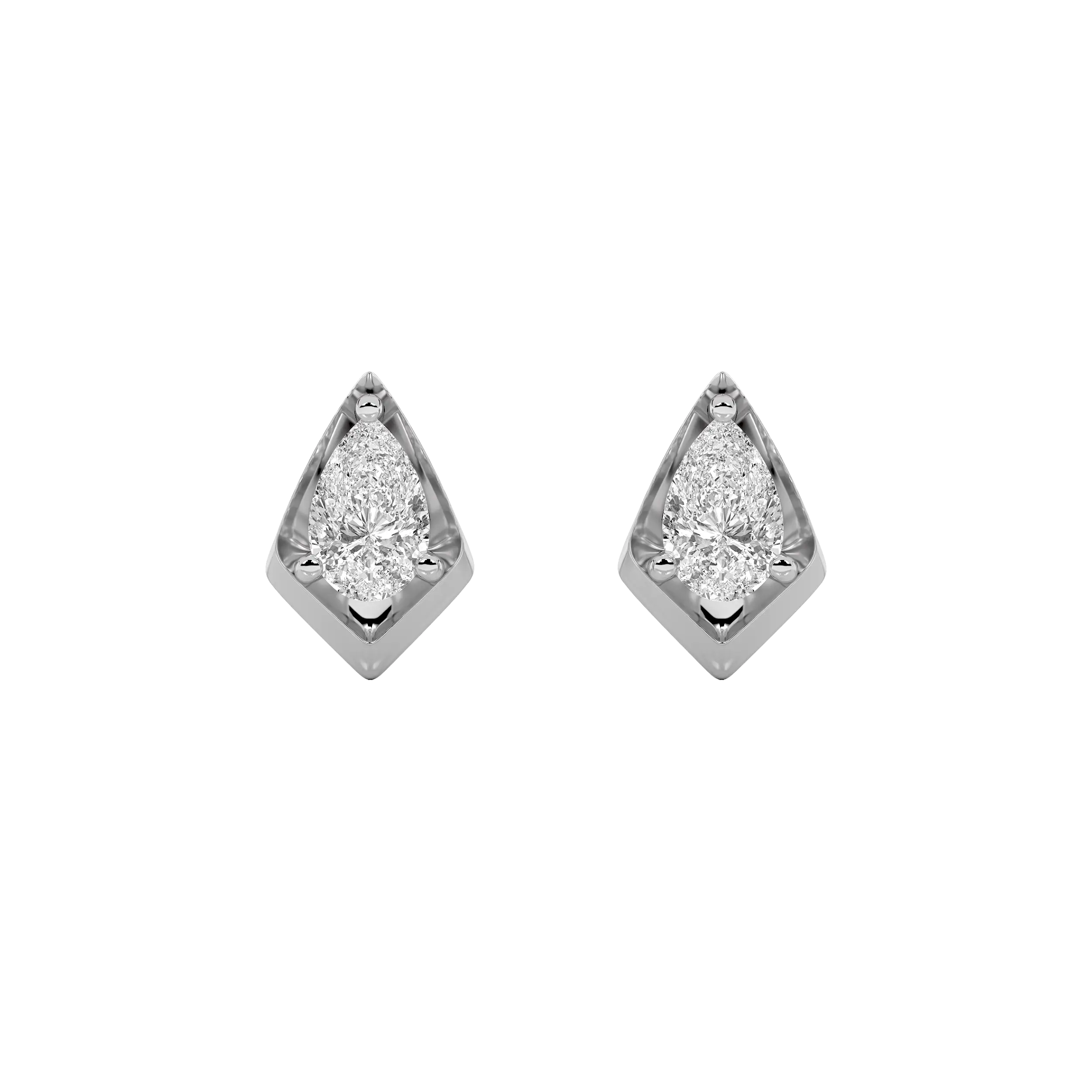 Kite Pear Diamond Stud Earrings 4