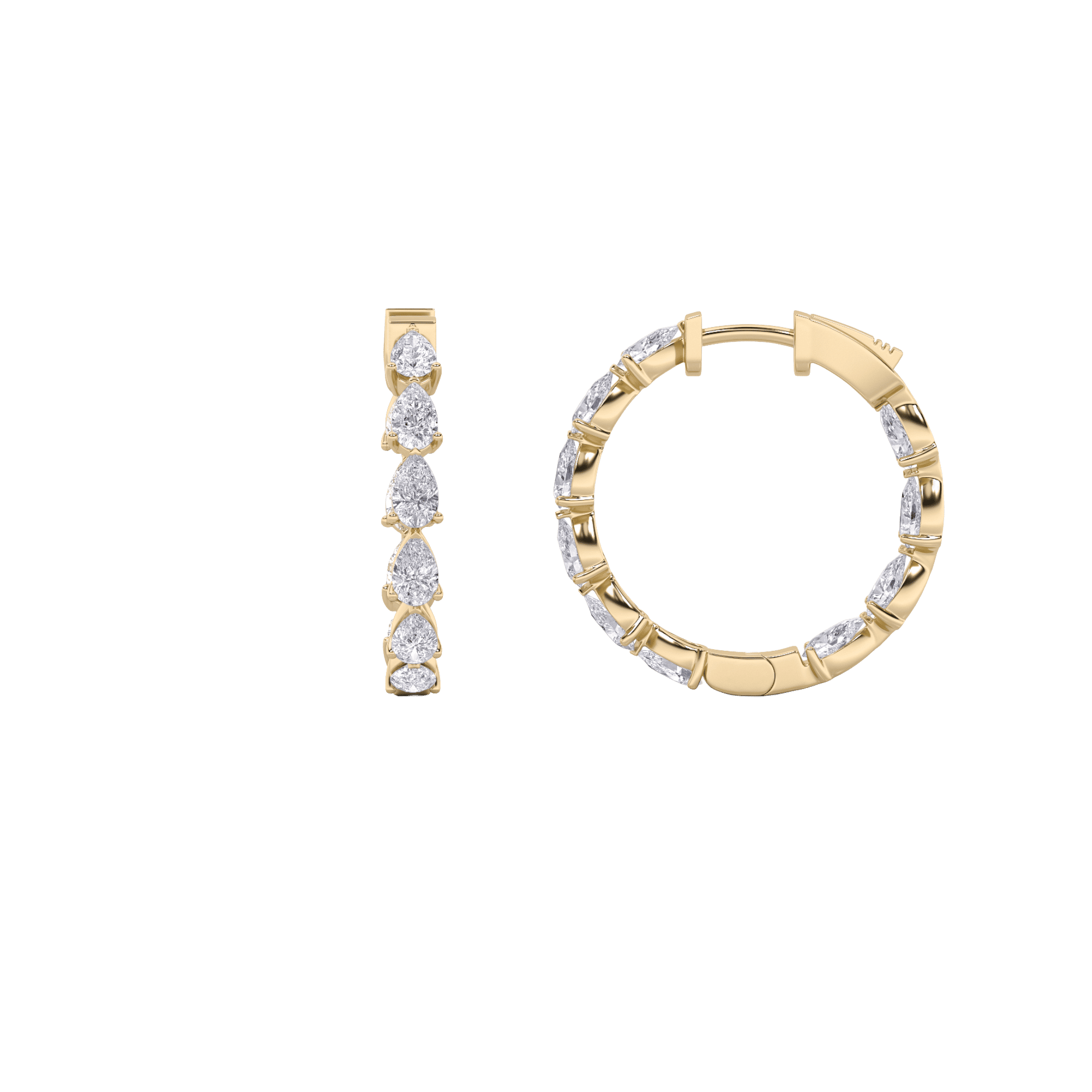 Lustrous Pear Hoop Earrings 8