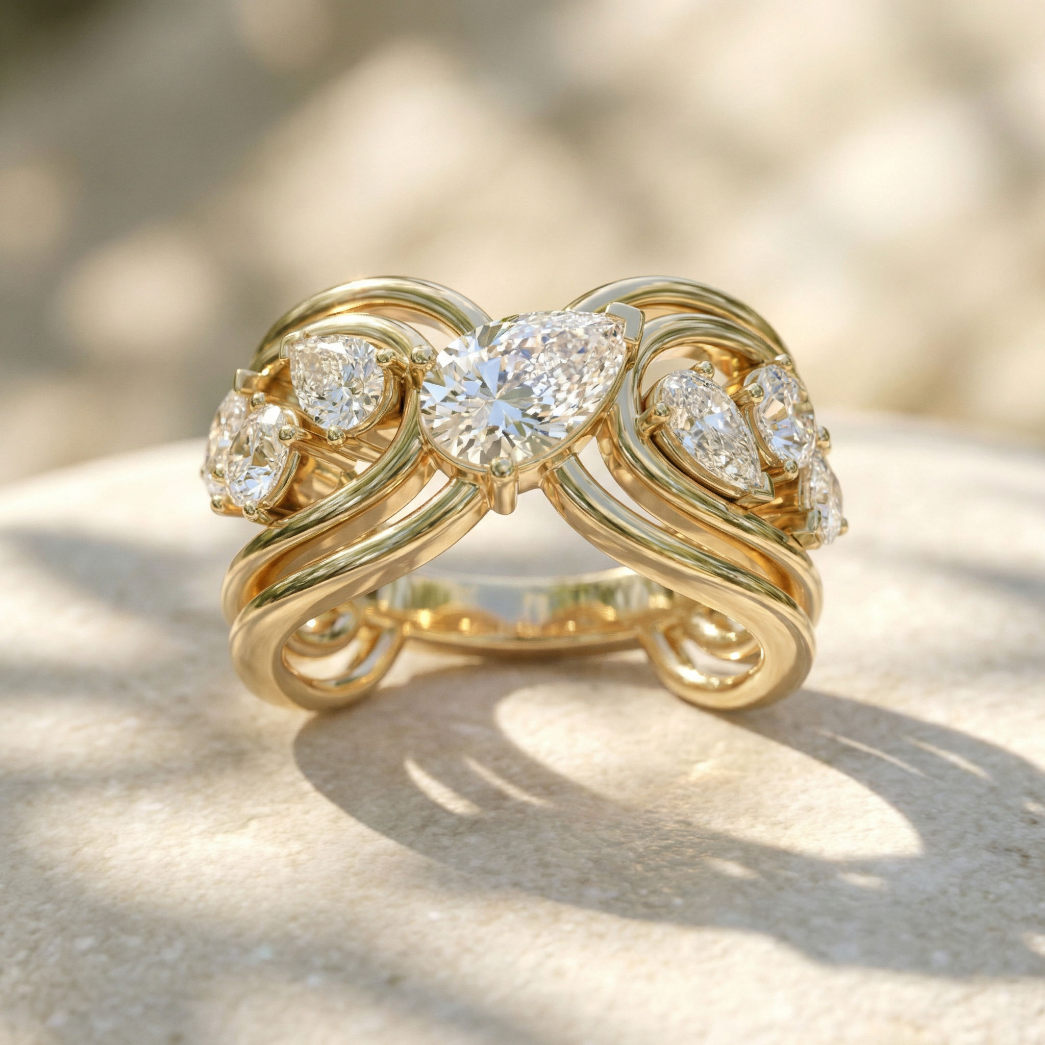 Stellar Five Cocktail Ring 2