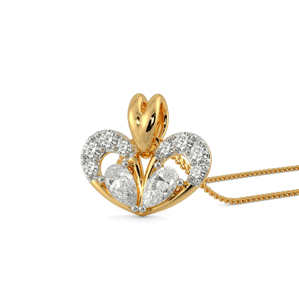 Twin Bloom Heart Pendant 0