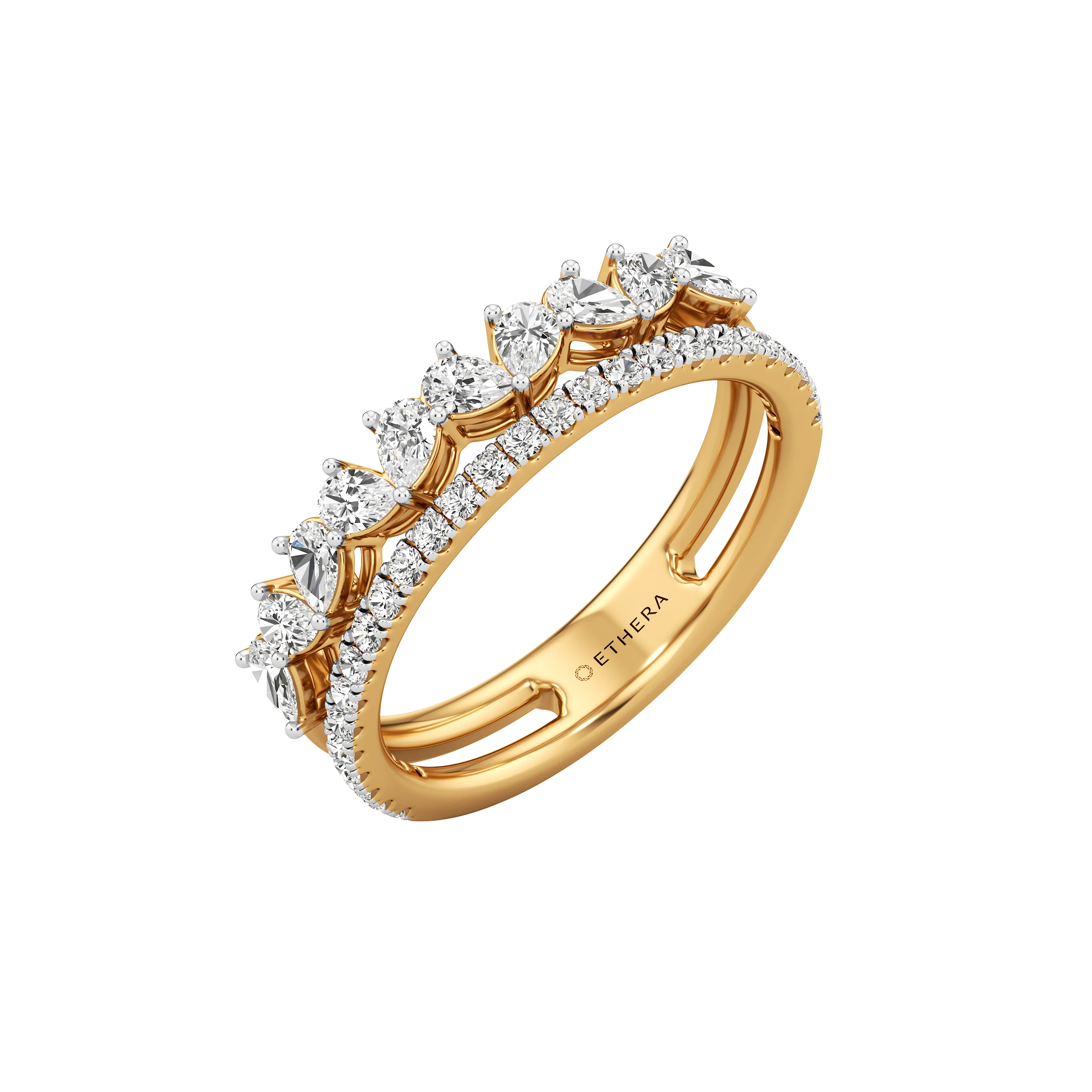 Twin Radiance Pear Diamond Ring Set