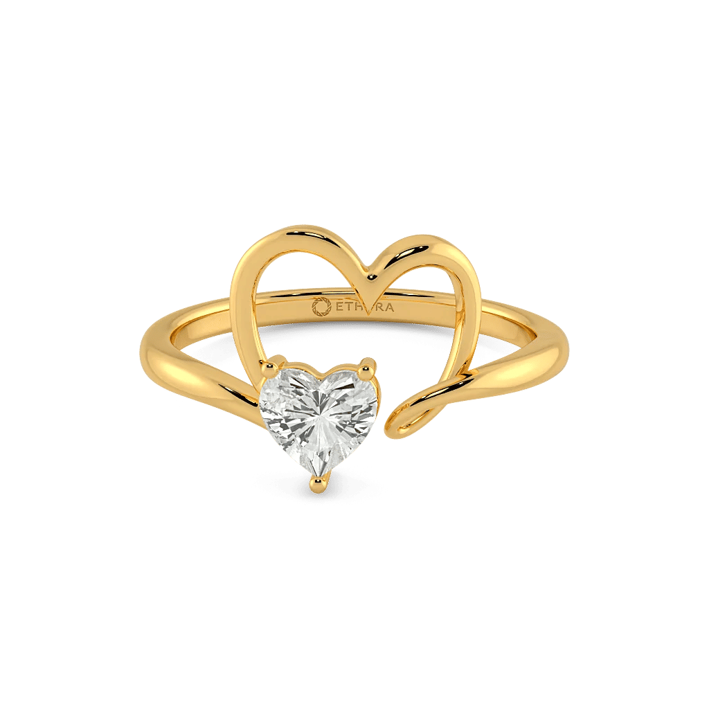 Embrace Heart Solitaire Ring 4