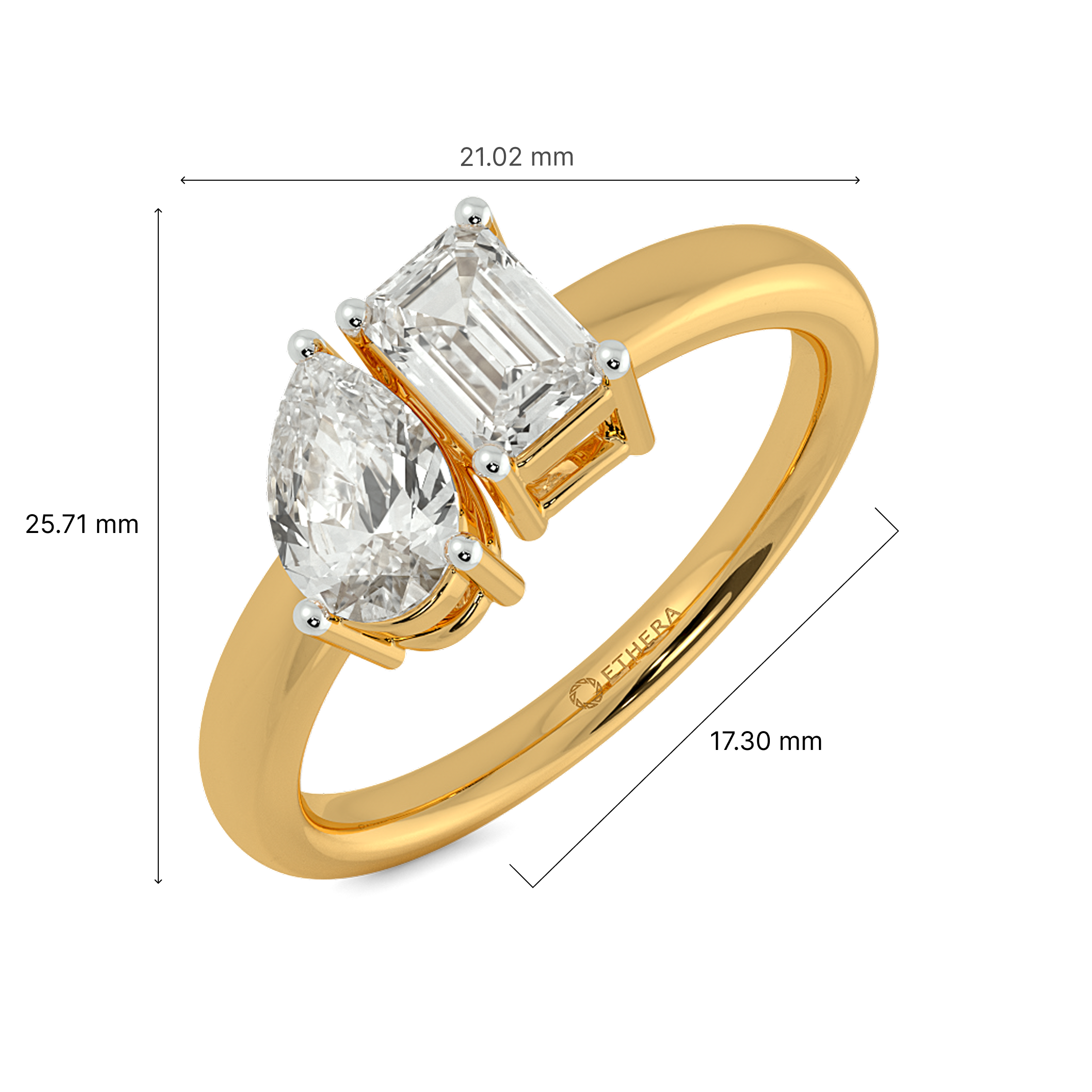 Pearluxe Emerald Toi Et Moi Ring 6