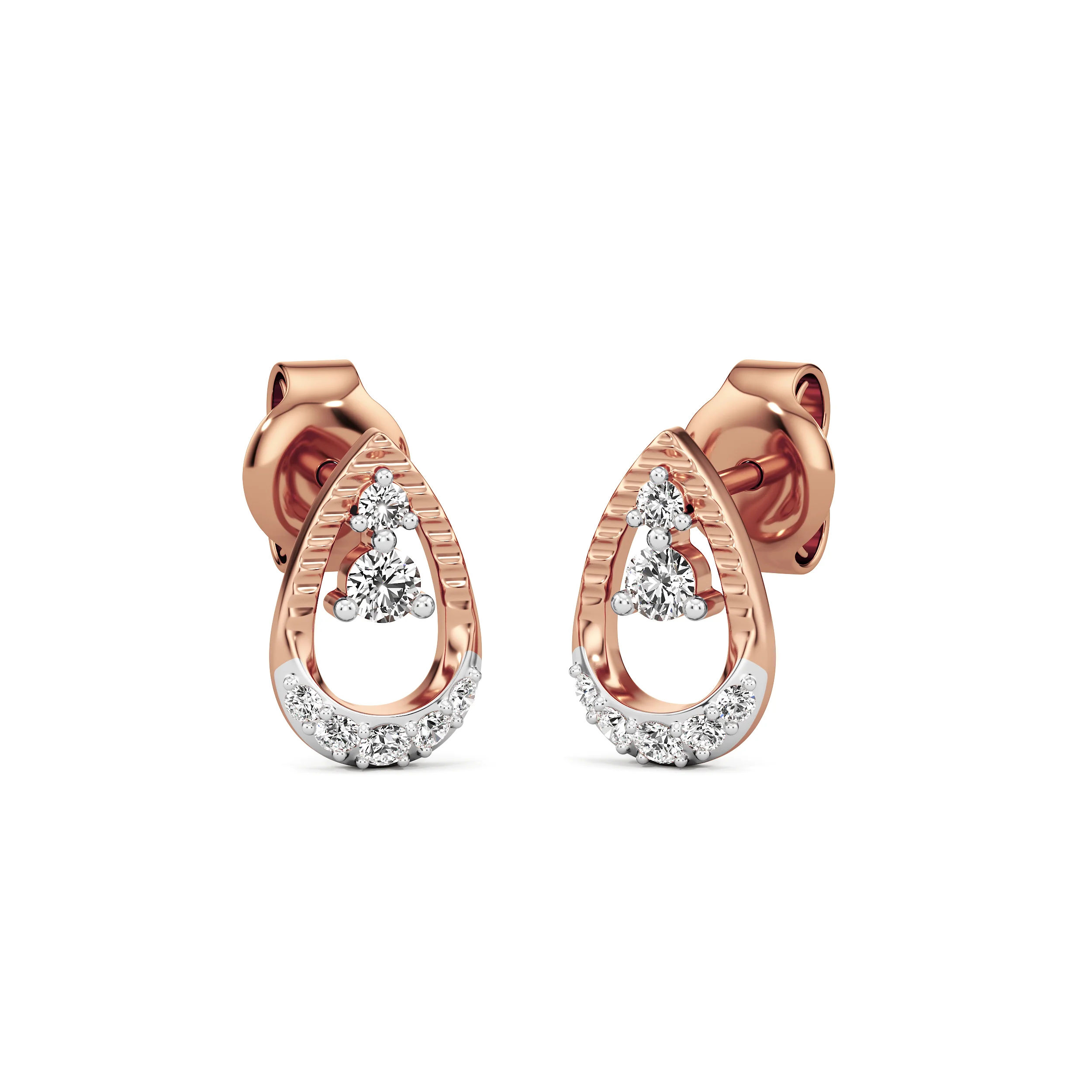 Dewdrop Trio Diamond Studs 4
