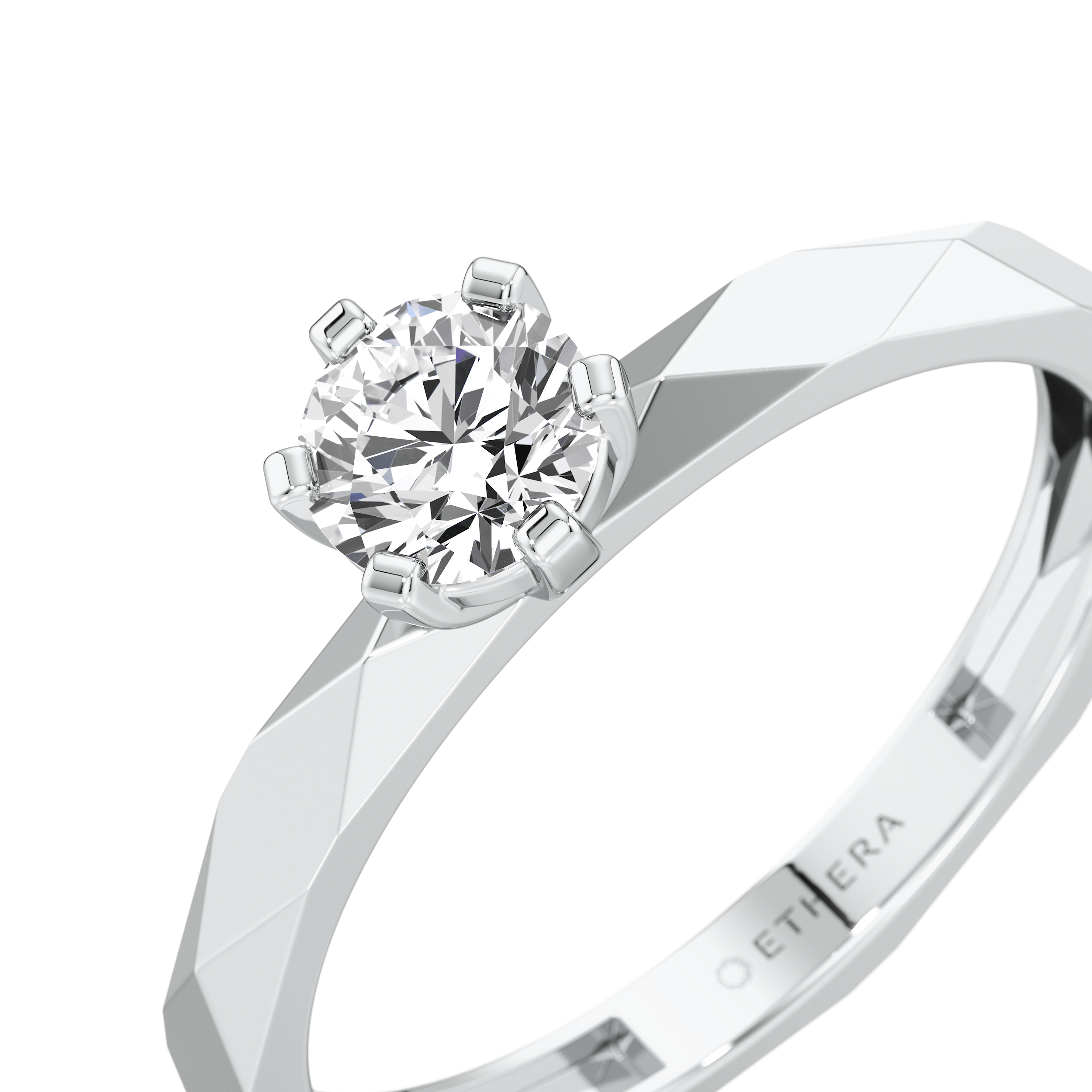 Facet Solitaire Ring 8