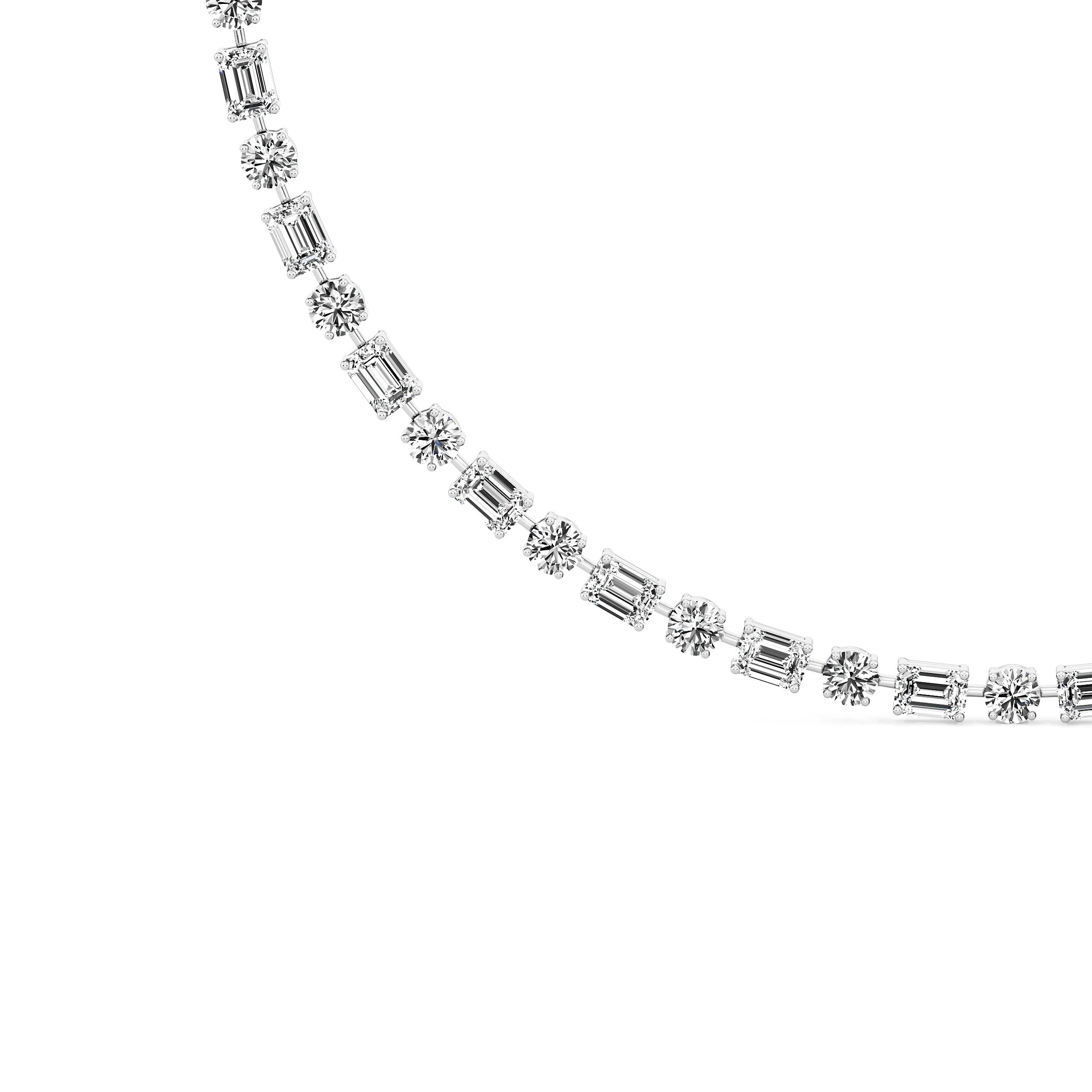 Prismatic Blocks Tennis Necklace 5