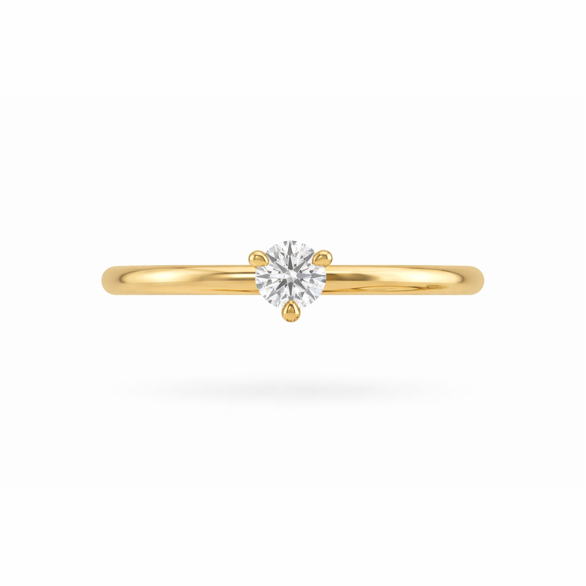 Tri-Clasp Solitaire Ring