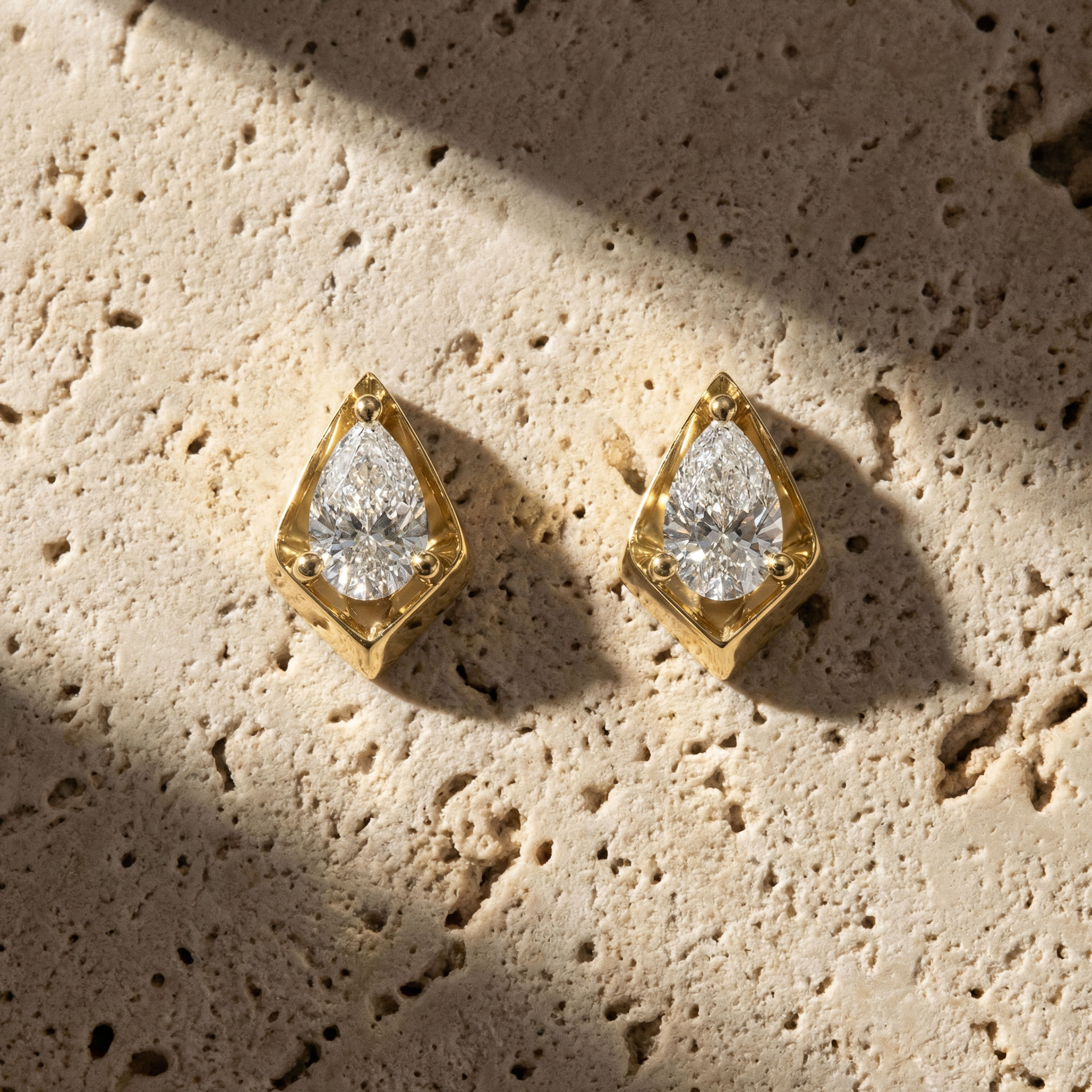Kite Pear Diamond Stud Earrings 3