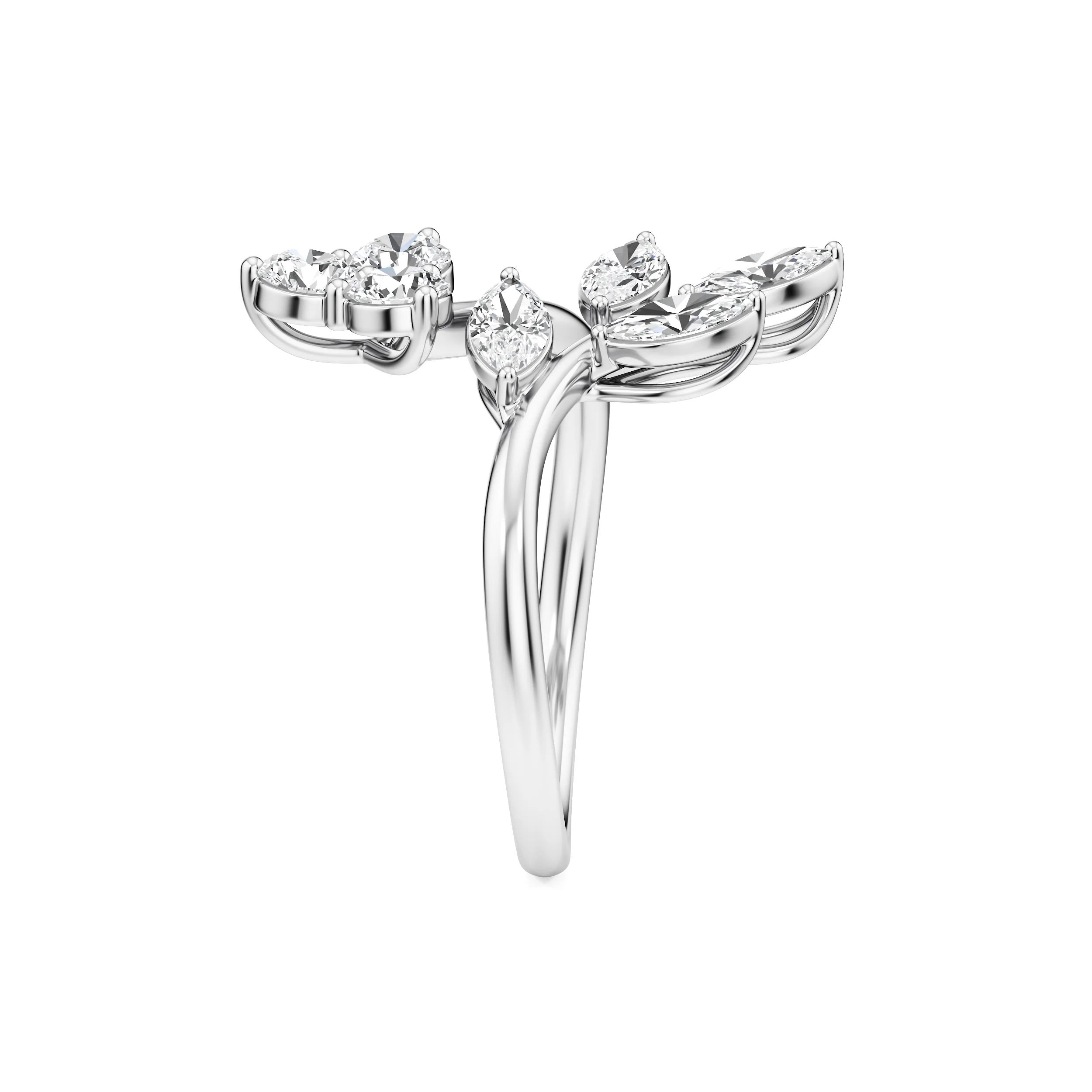 Lustre Leaf Diamond Ring 11