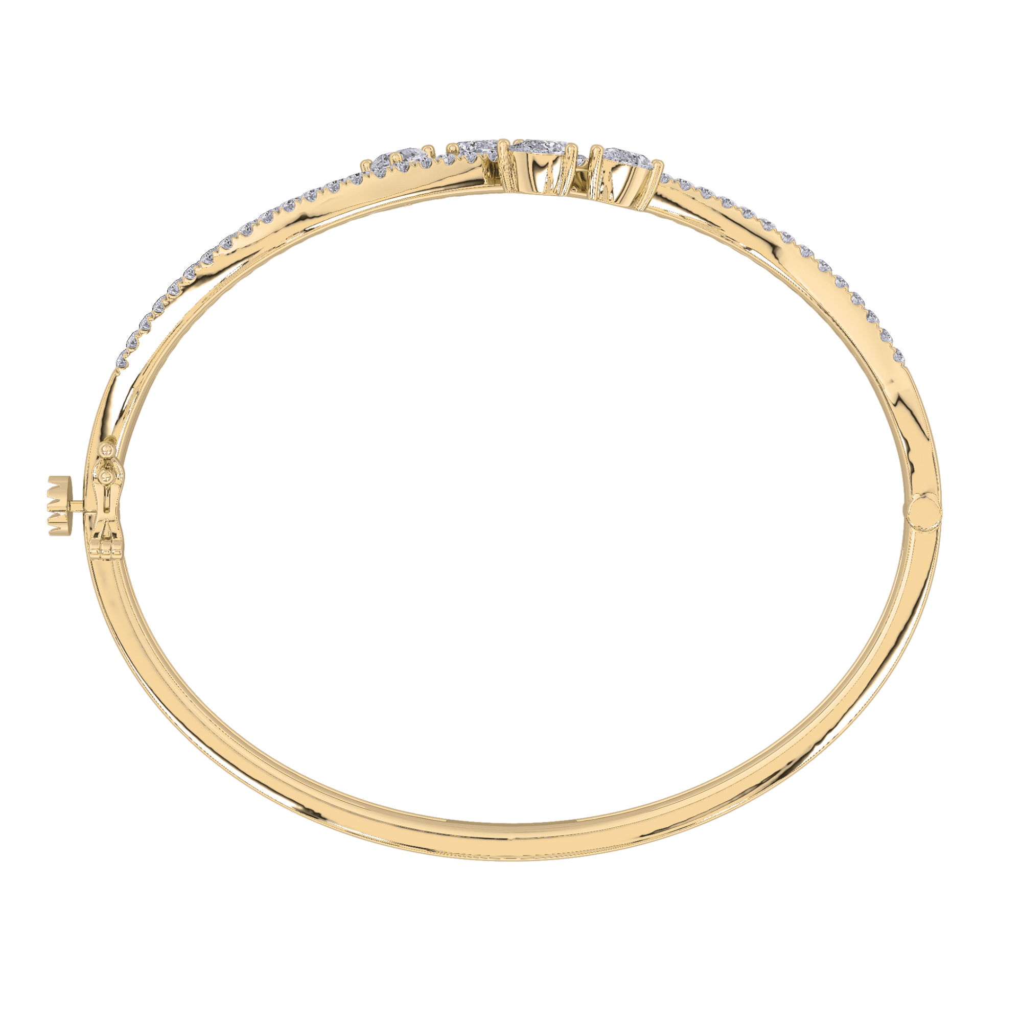 Graceful Pear Accent Oval Bangle 1