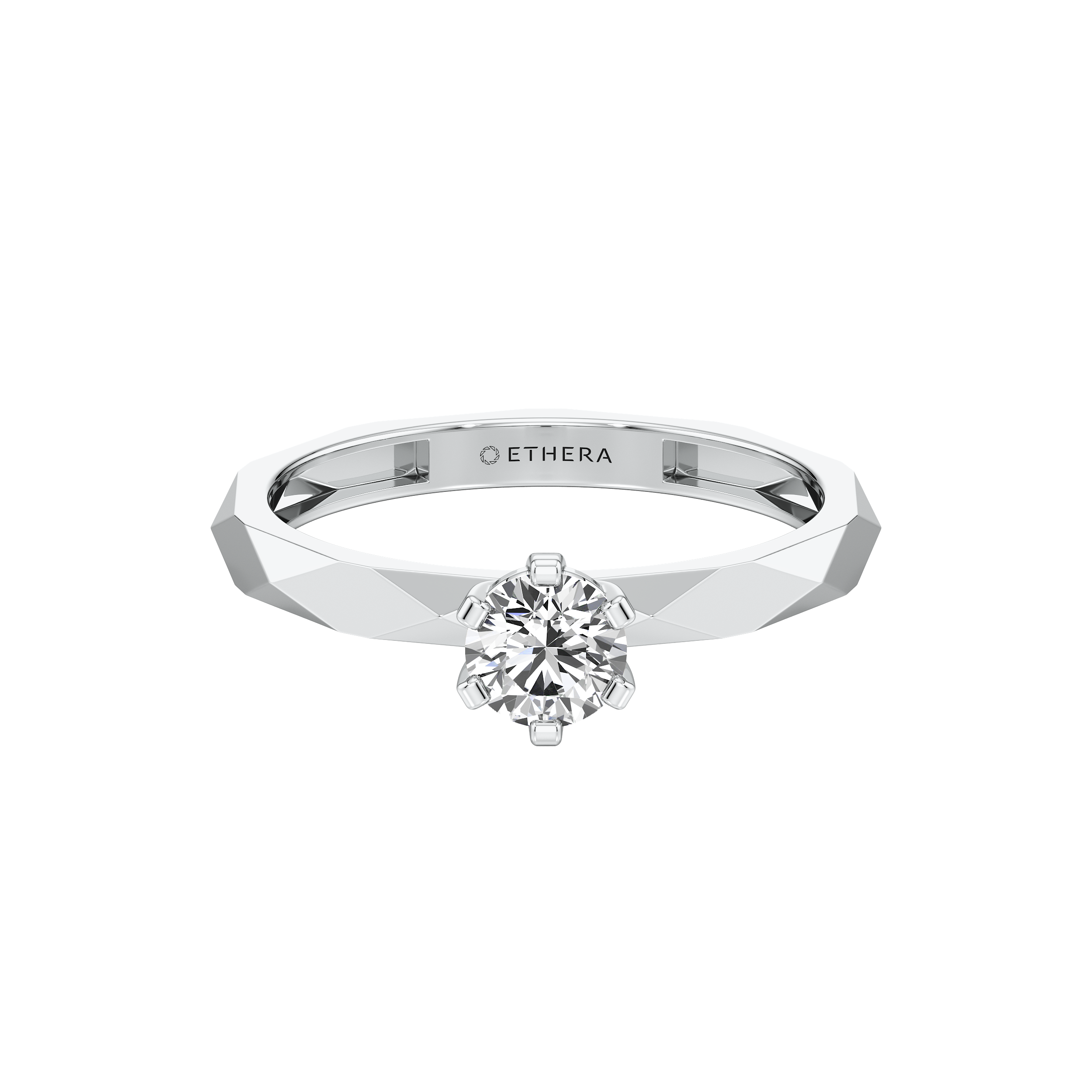 Facet Solitaire Ring 9