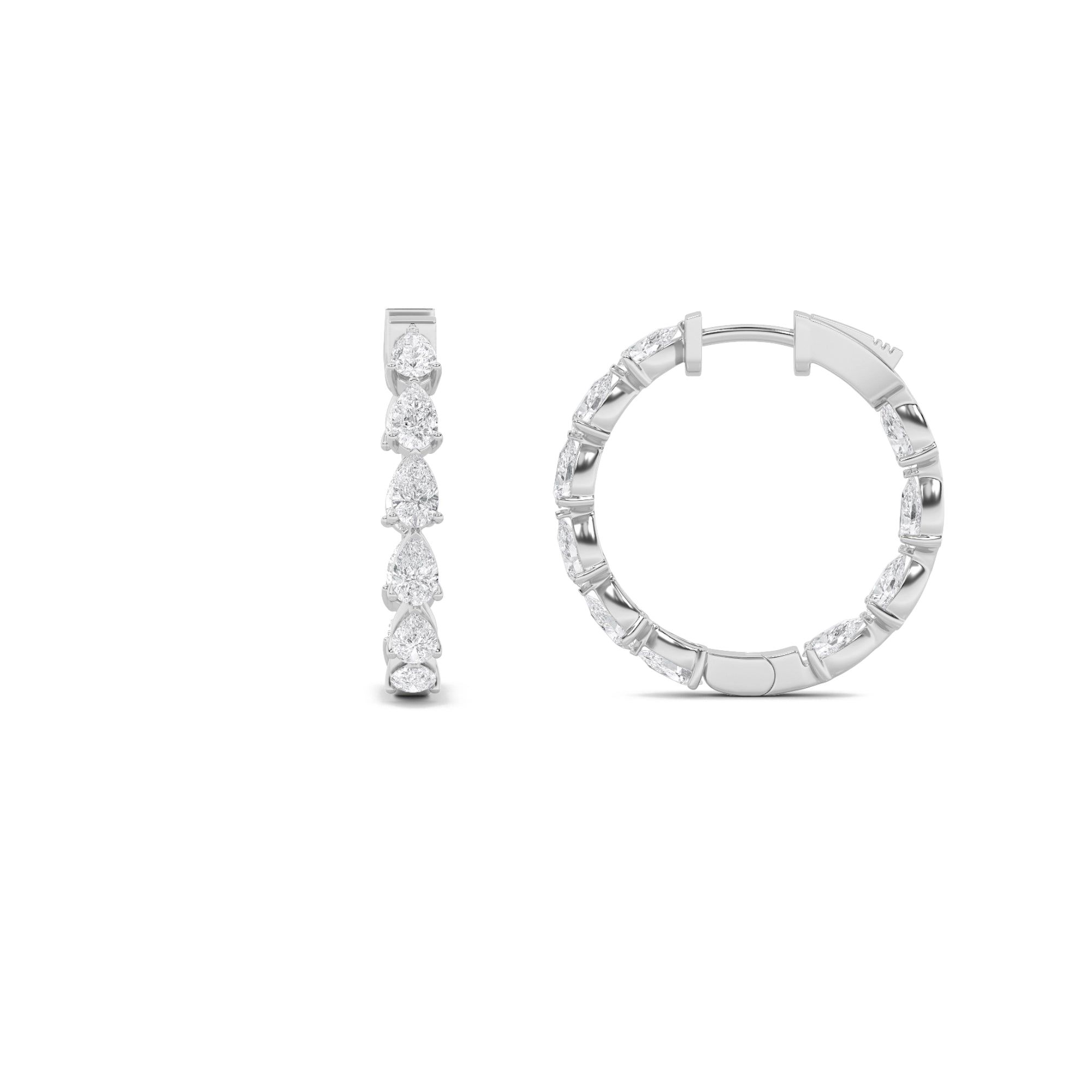 Lustrous Pear Hoop Earrings 2