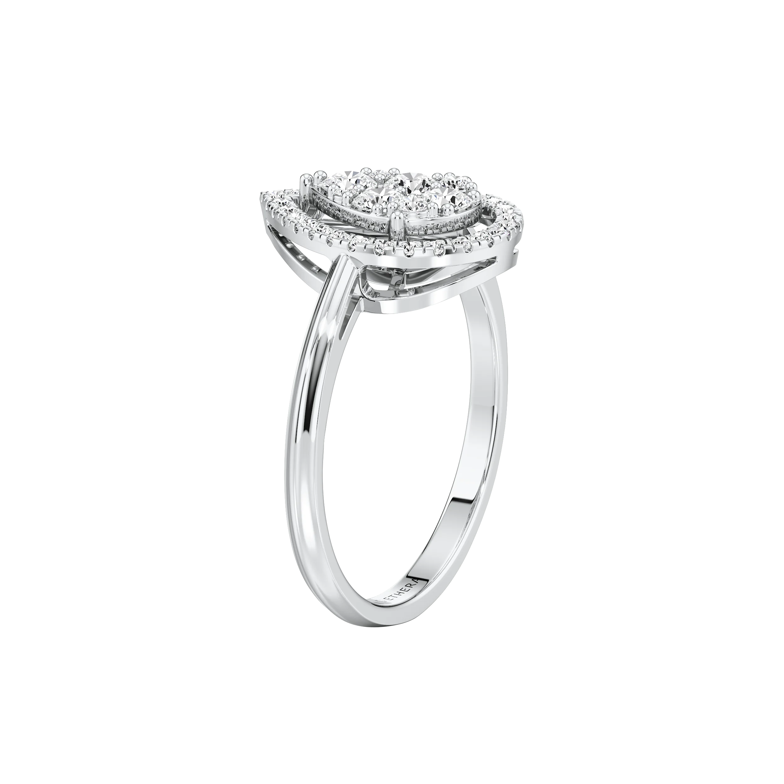 Gleaming Cluster Halo Ring 9