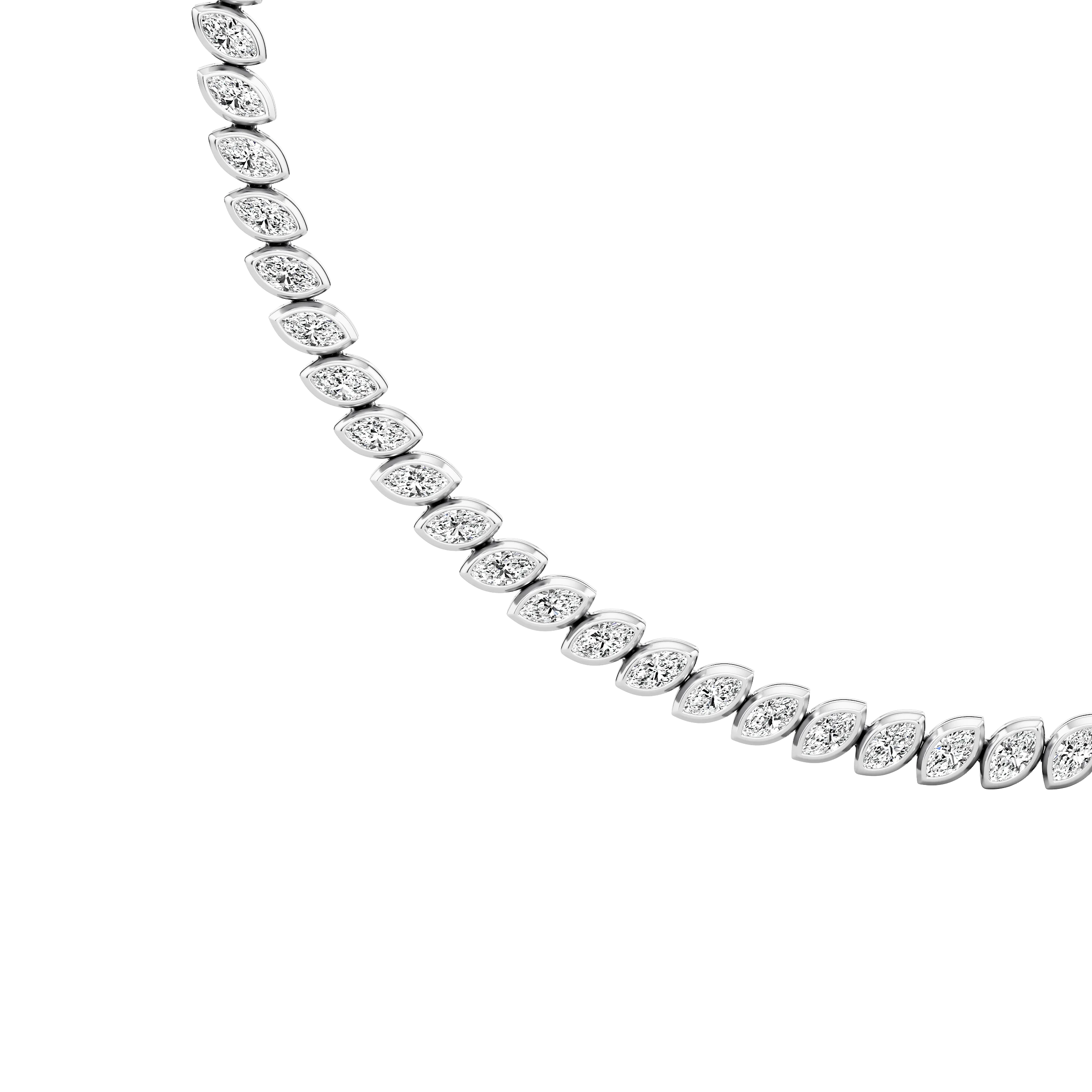 Marquise Line Tennis Necklace 7