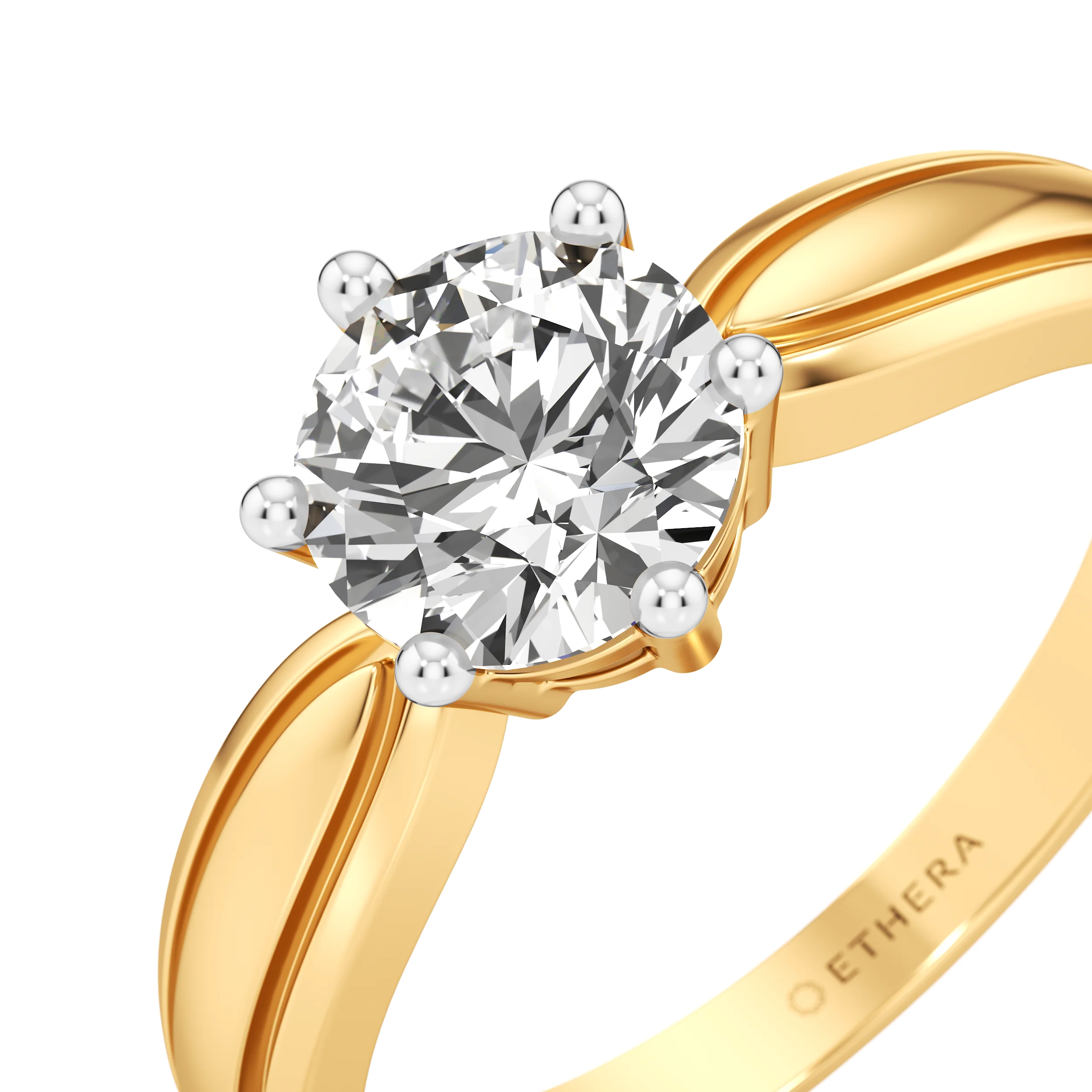 Sculpt Crest Solitaire Ring hover