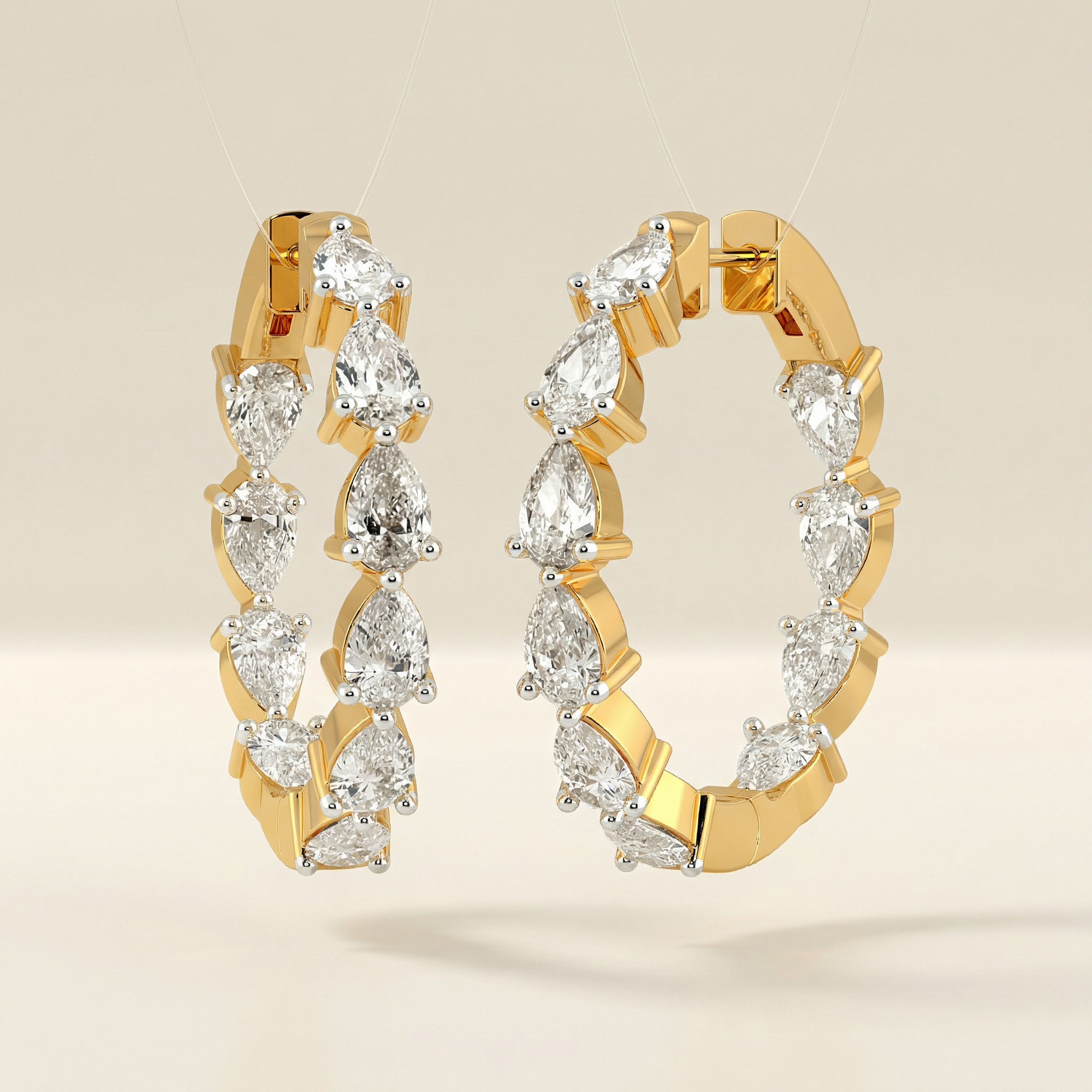 Pear Glare Hoop Earrings 2
