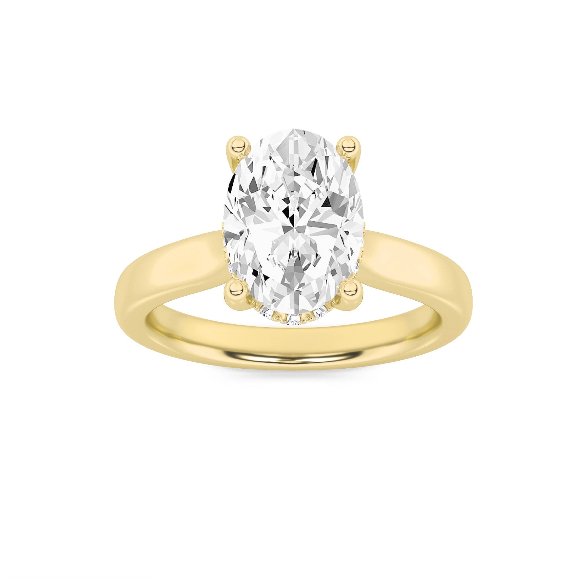 Oval Essence Solitaire Ring 4